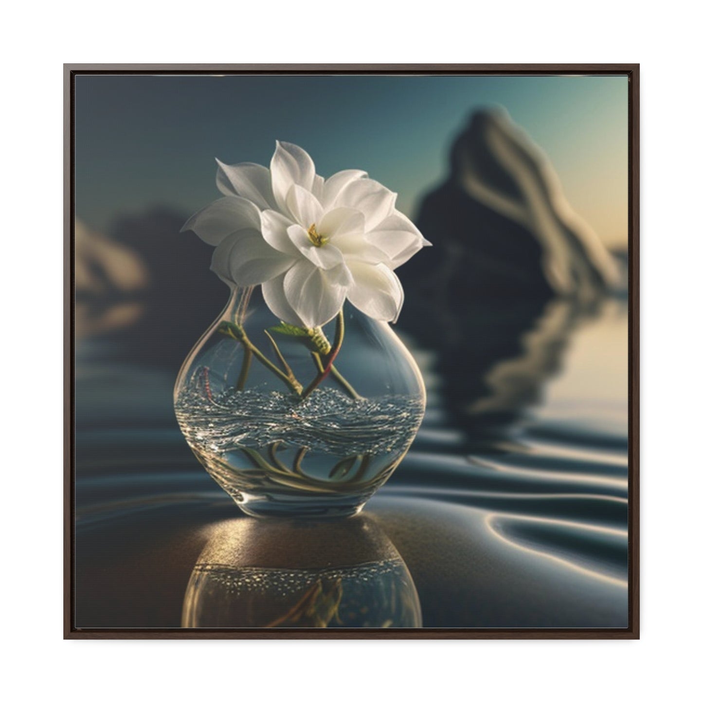 Gallery Canvas Wraps, Square Frame Jasmine glass vase 4