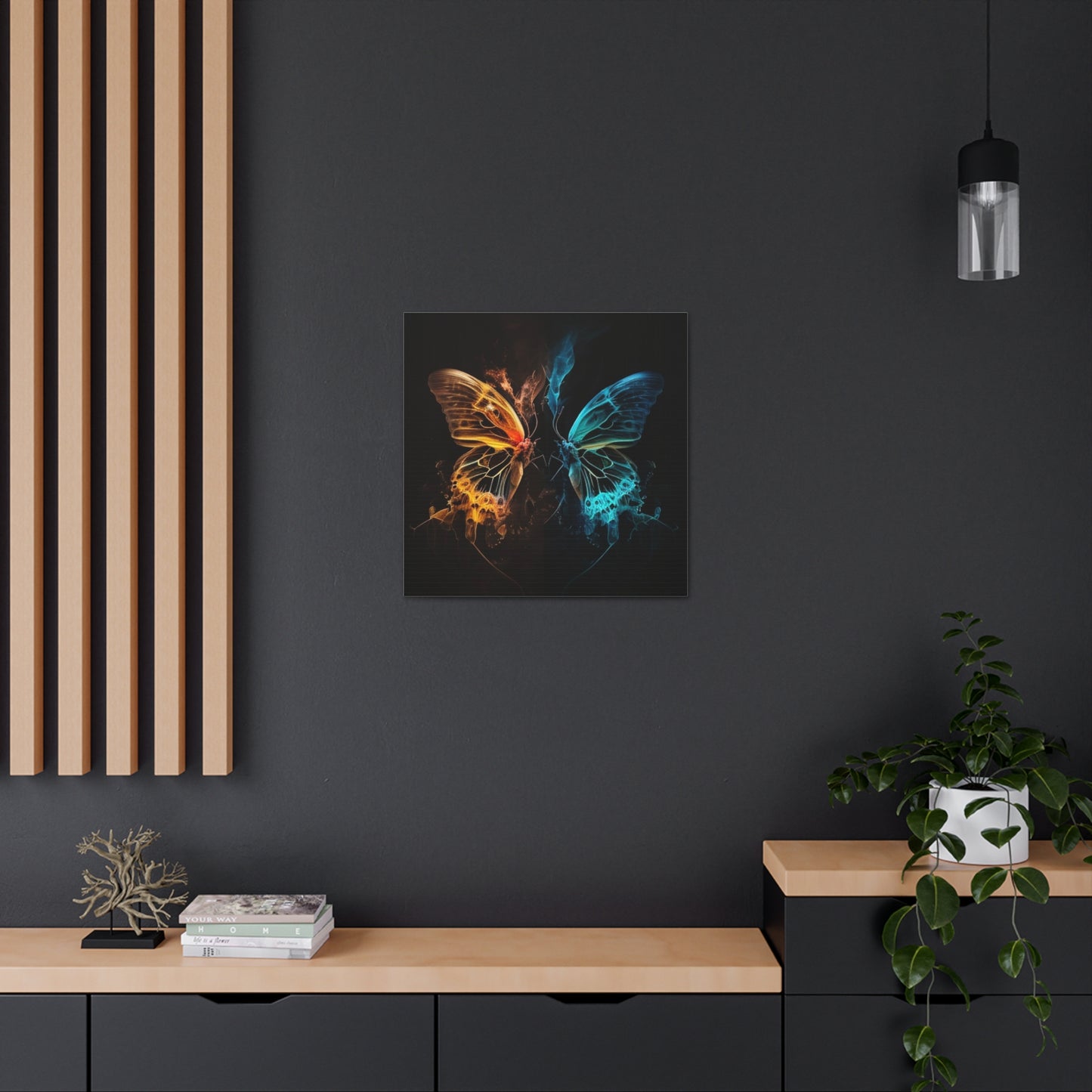 Canvas Gallery Wraps Kiss Neon Butterfly 3