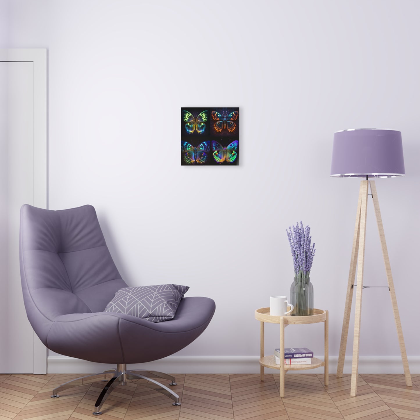 Acrylic Prints Neon Hue Butterfly 5