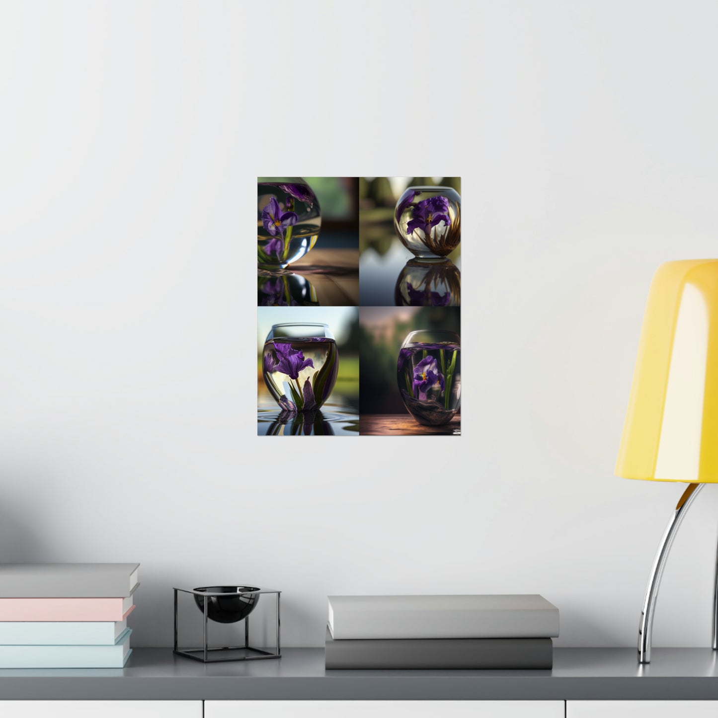 Premium Matte Vertical Posters Purple Iris in a vase 5