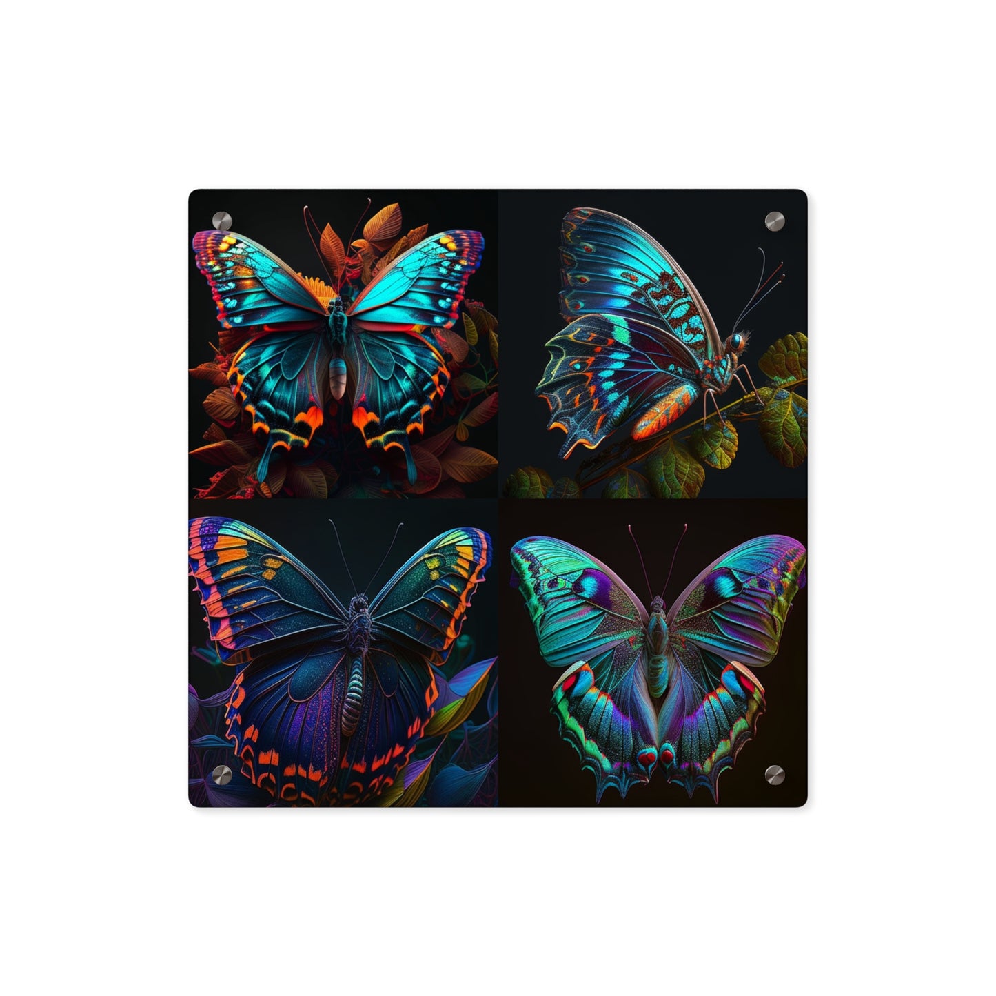 Acrylic Wall Art Panels Hue Neon Butterfly 5