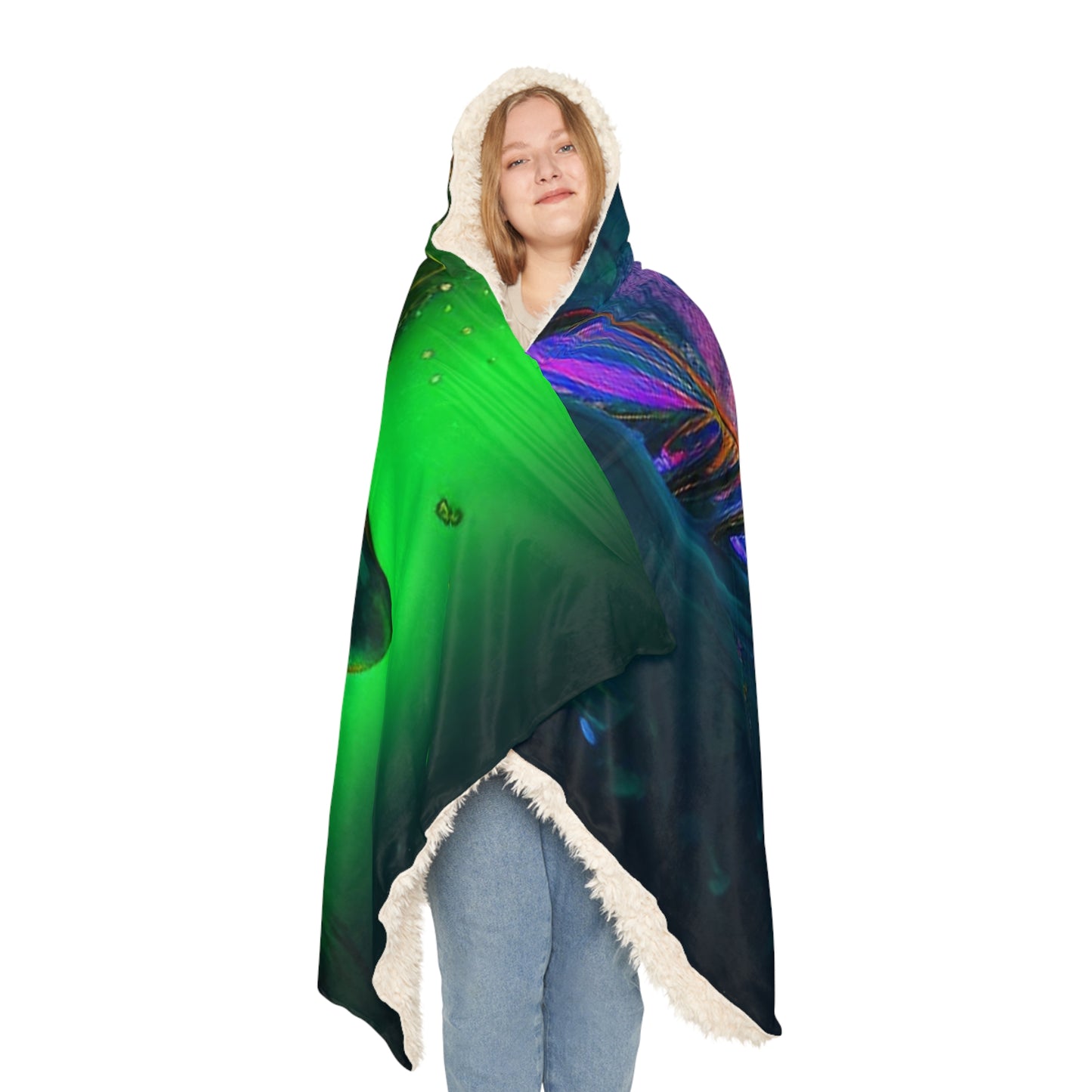 Snuggle Hooded Blanket Florescent Glow 1