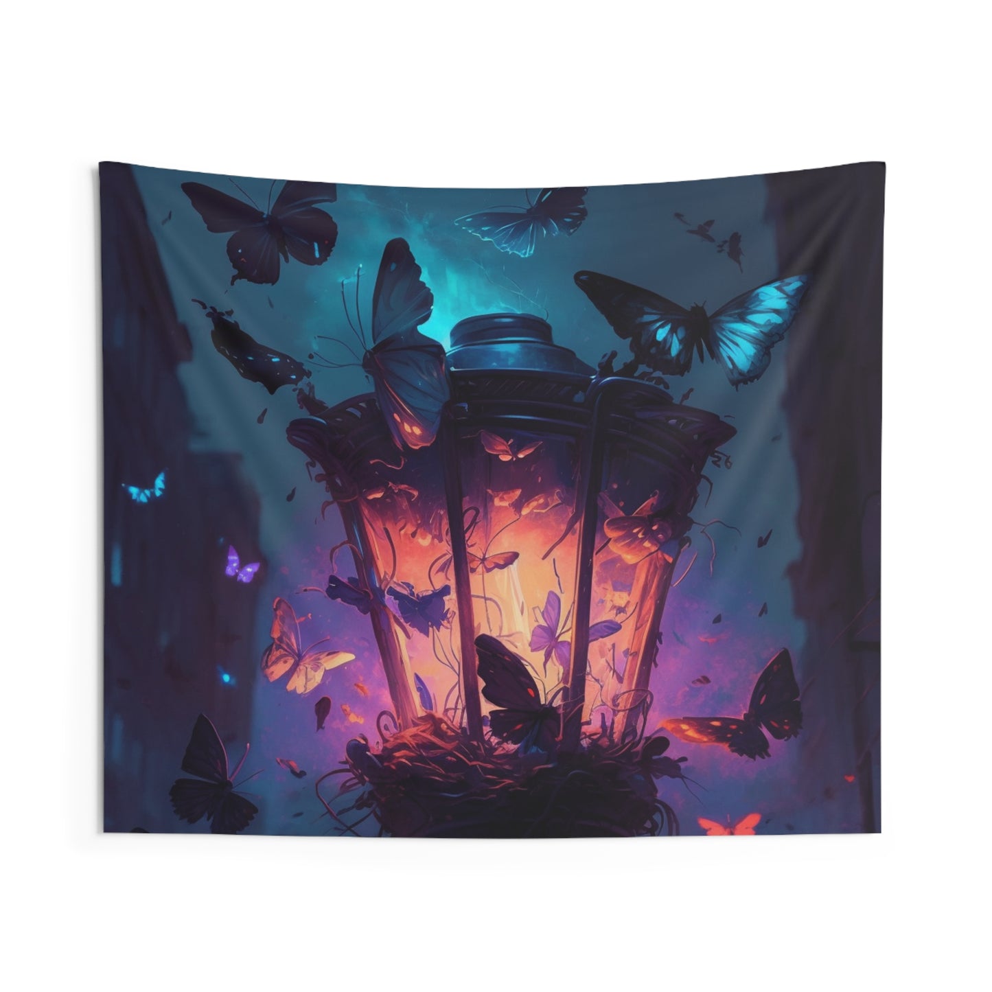 Indoor Wall Tapestries Street Light Butterfly 3