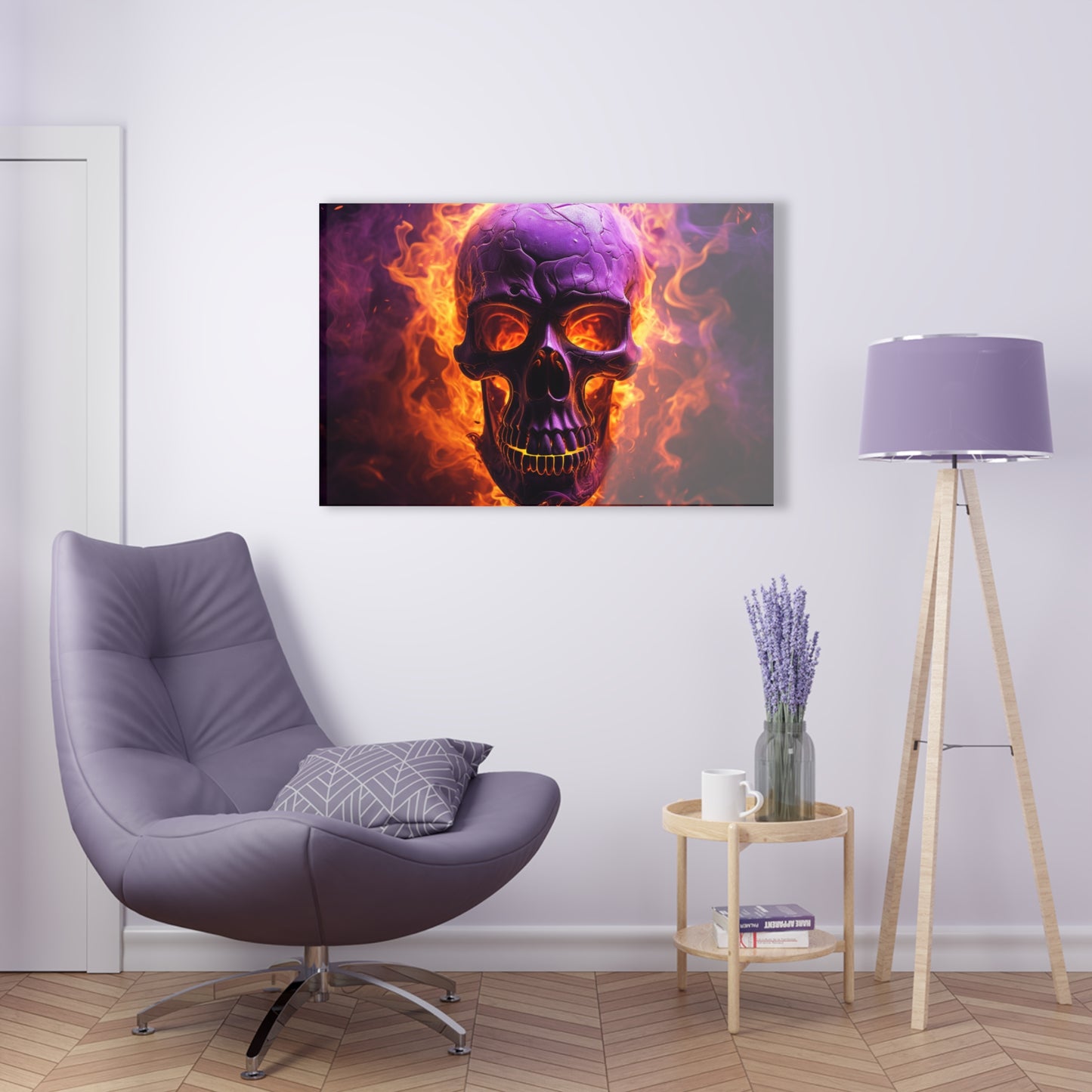 Acrylic Prints Skull Flames 3