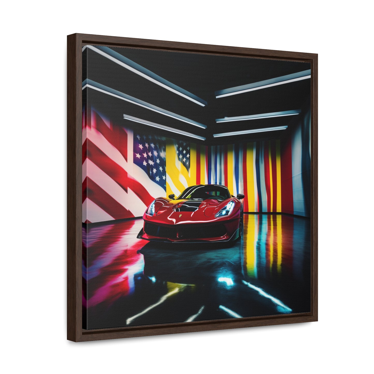 Gallery Canvas Wraps, Square Frame Macro Flag Ferrari 2