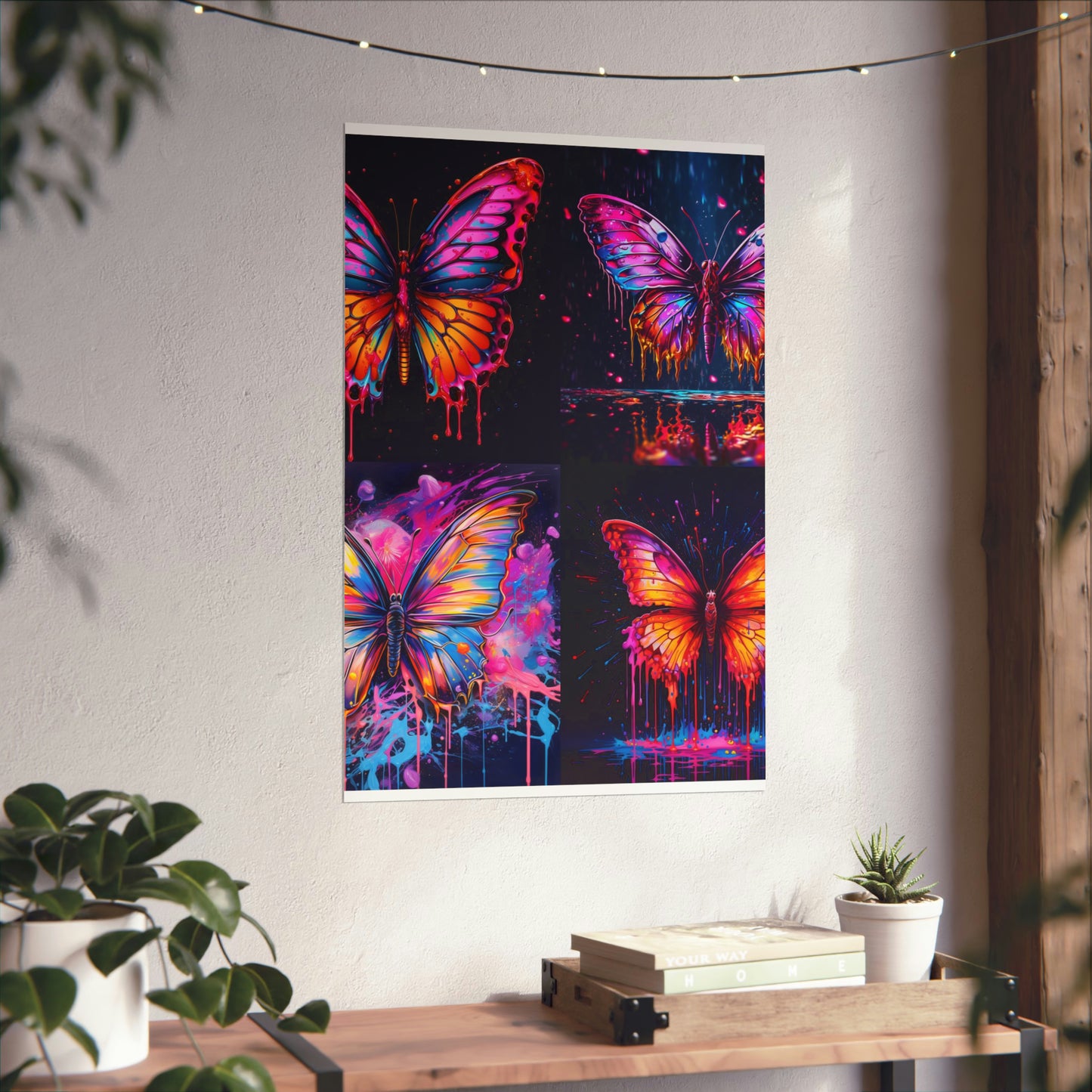 Premium Matte Vertical Posters Pink Butterfly Flair 5