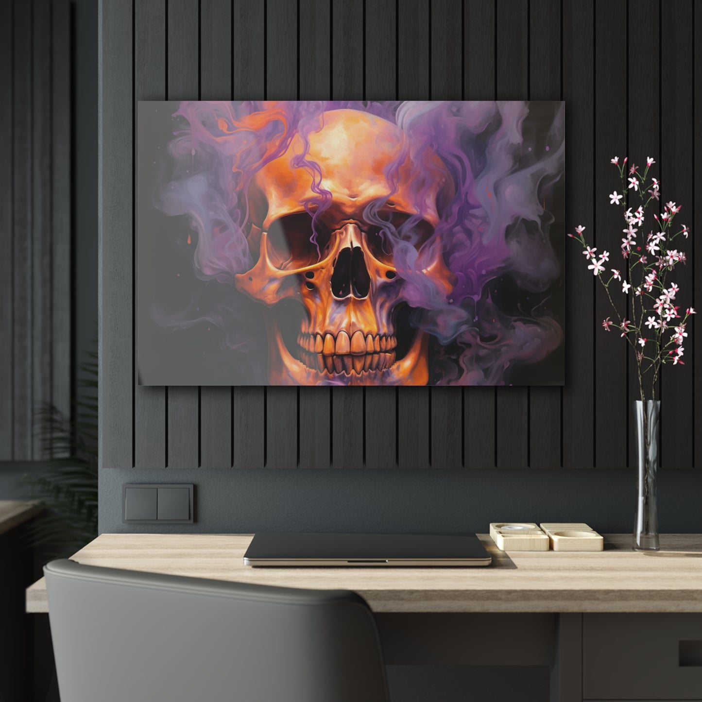 Acrylic Prints Skull Flames 4