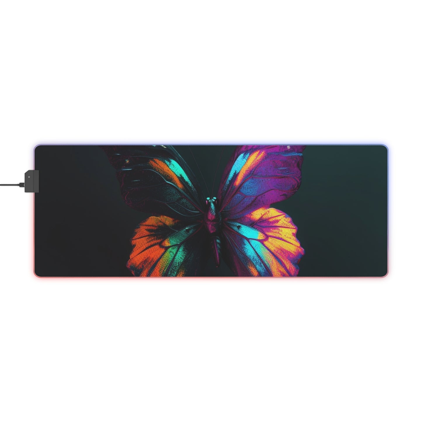 LED Gaming Mouse Pad Hyper Colorful Butterfly Purple 3