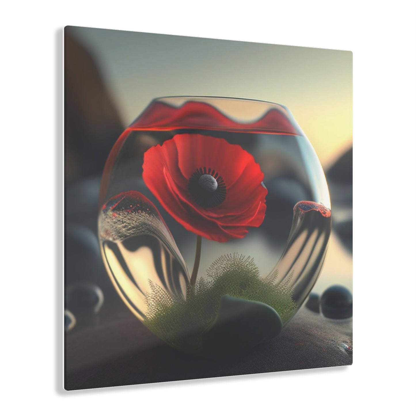 Acrylic Prints Red Anemone in a Vase 3