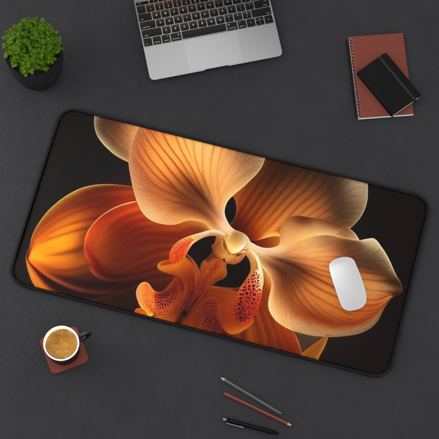 Desk Mat Orange Orchid 2