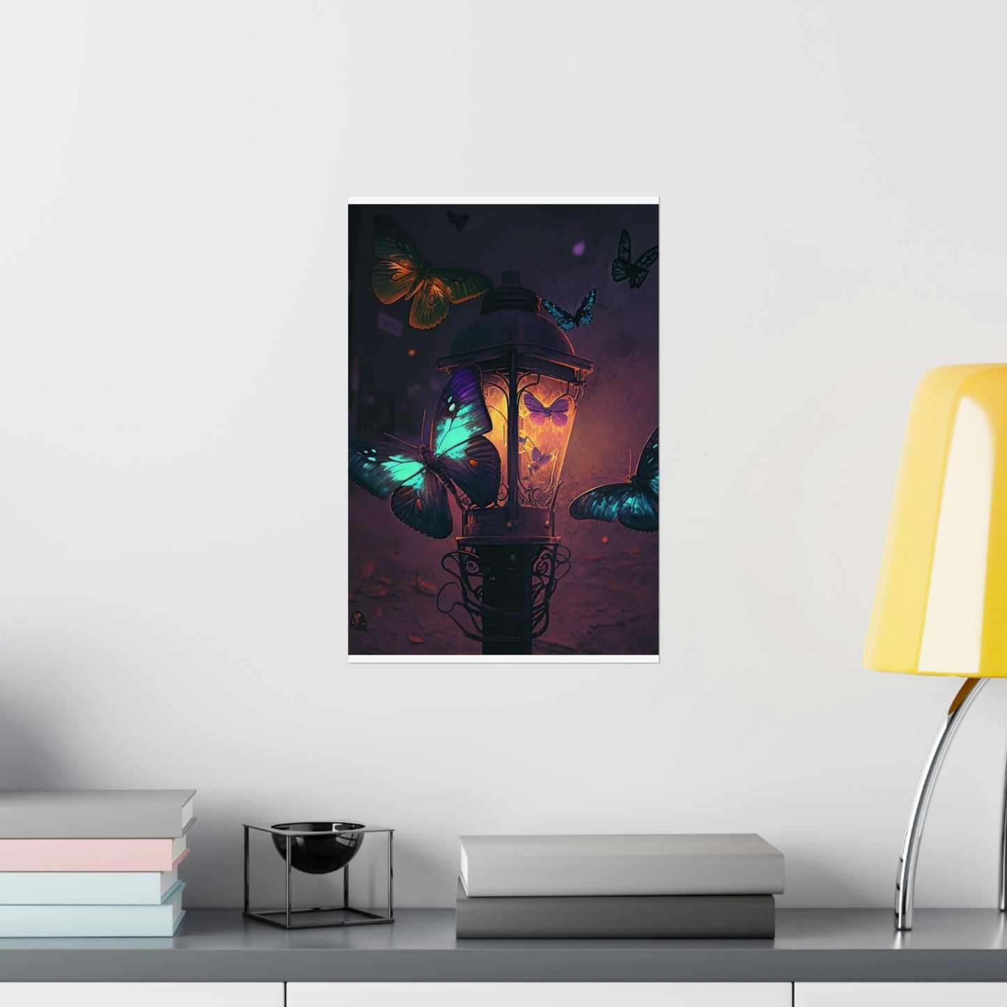 Premium Matte Vertical Posters Street Light Butterfly 4