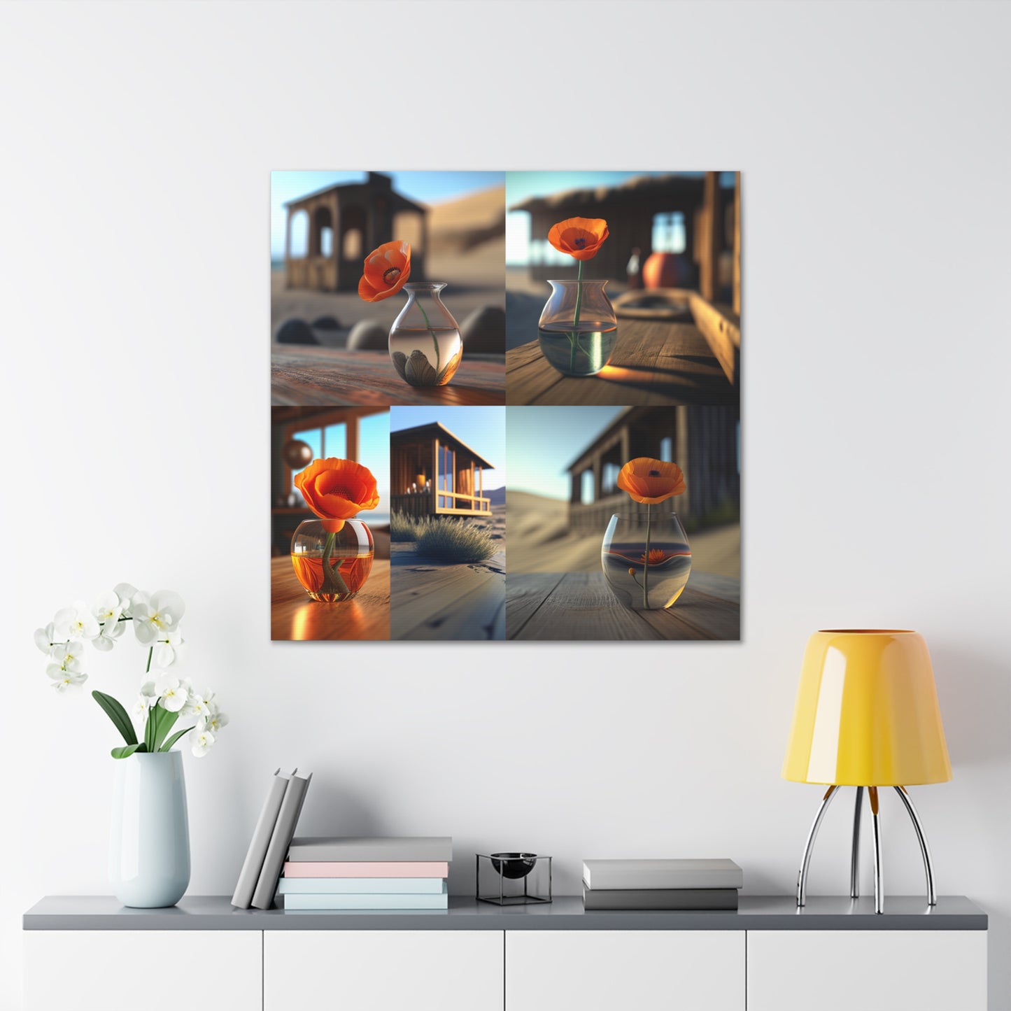 Canvas Gallery Wraps Poppy in a Glass Vase 5