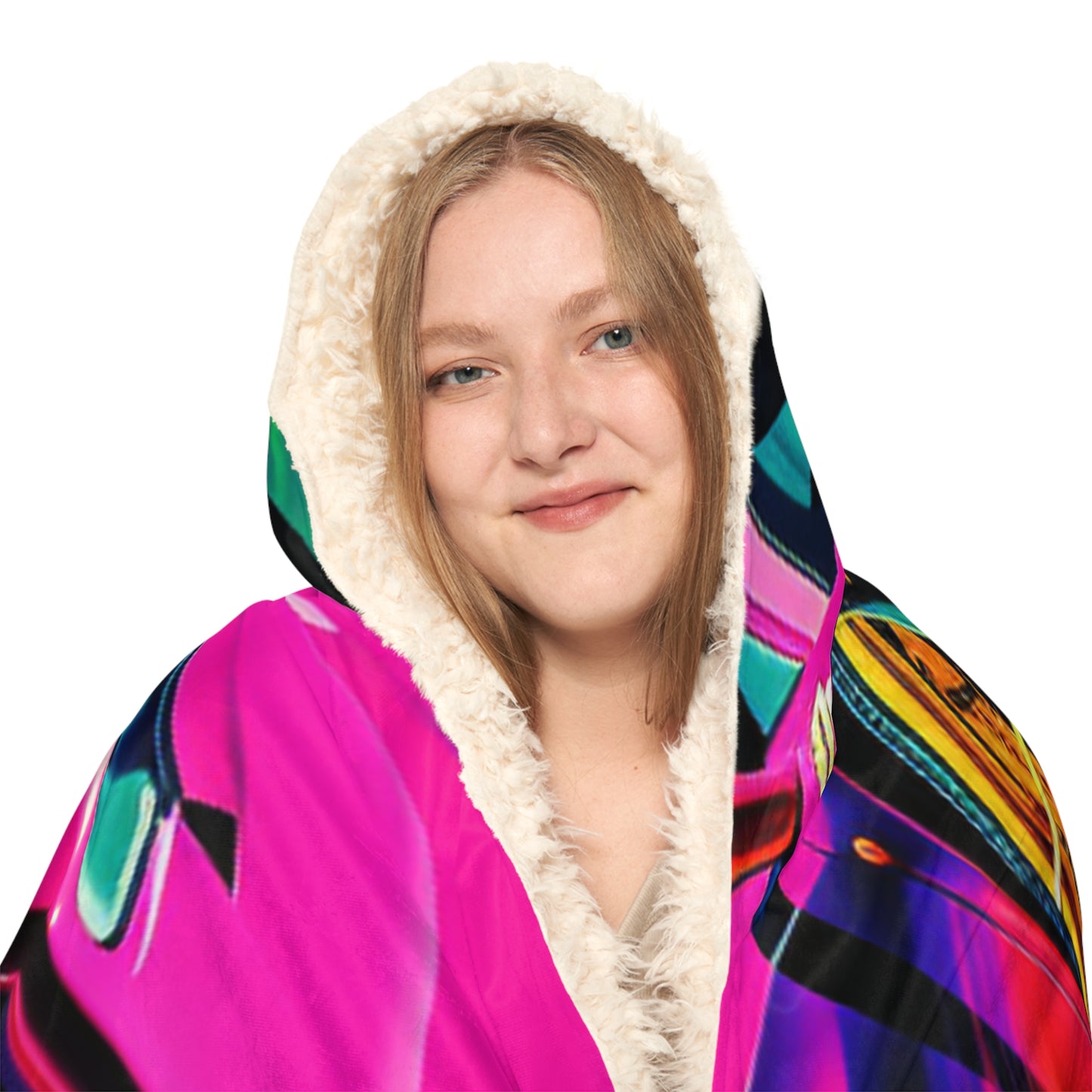 Snuggle Hooded Blanket Pink Ferrari Macro 4