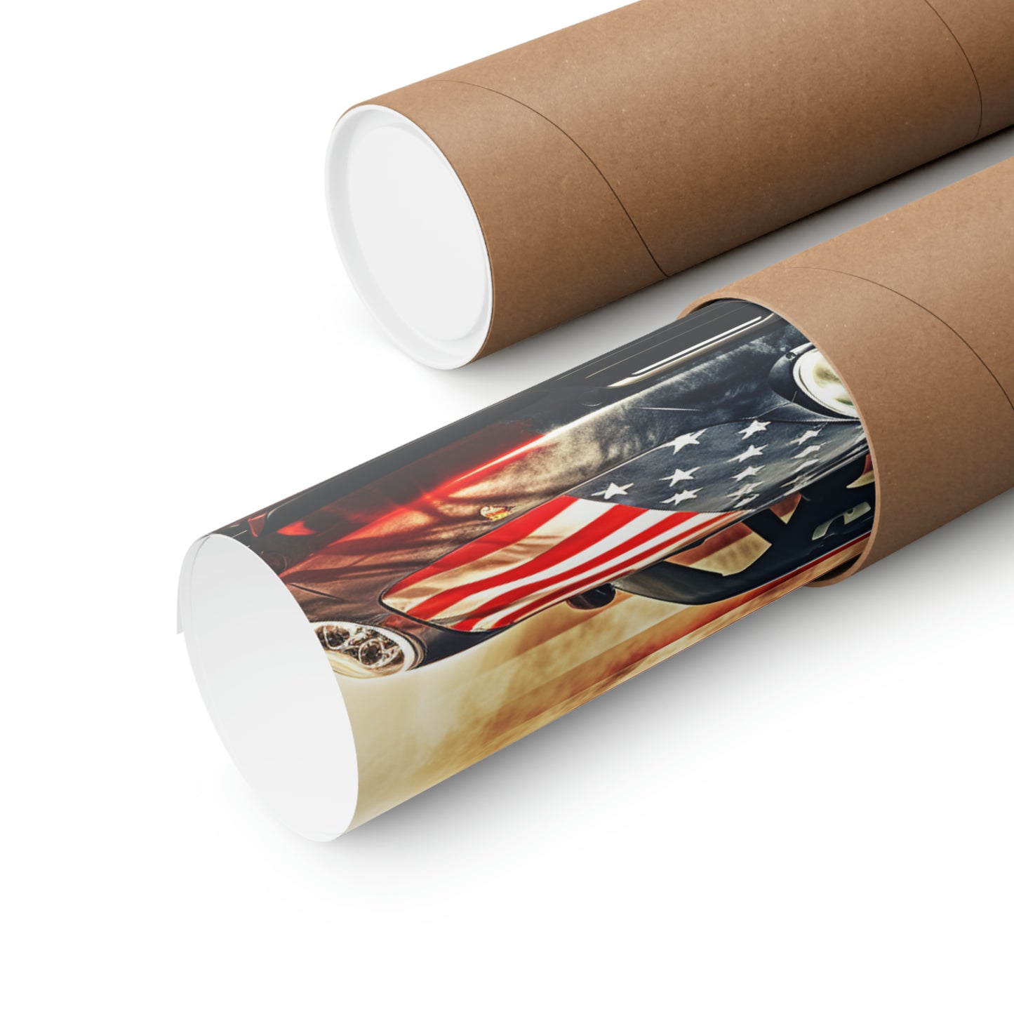 Premium Matte Vertical Posters Abstract American Flag Background Porsche 1