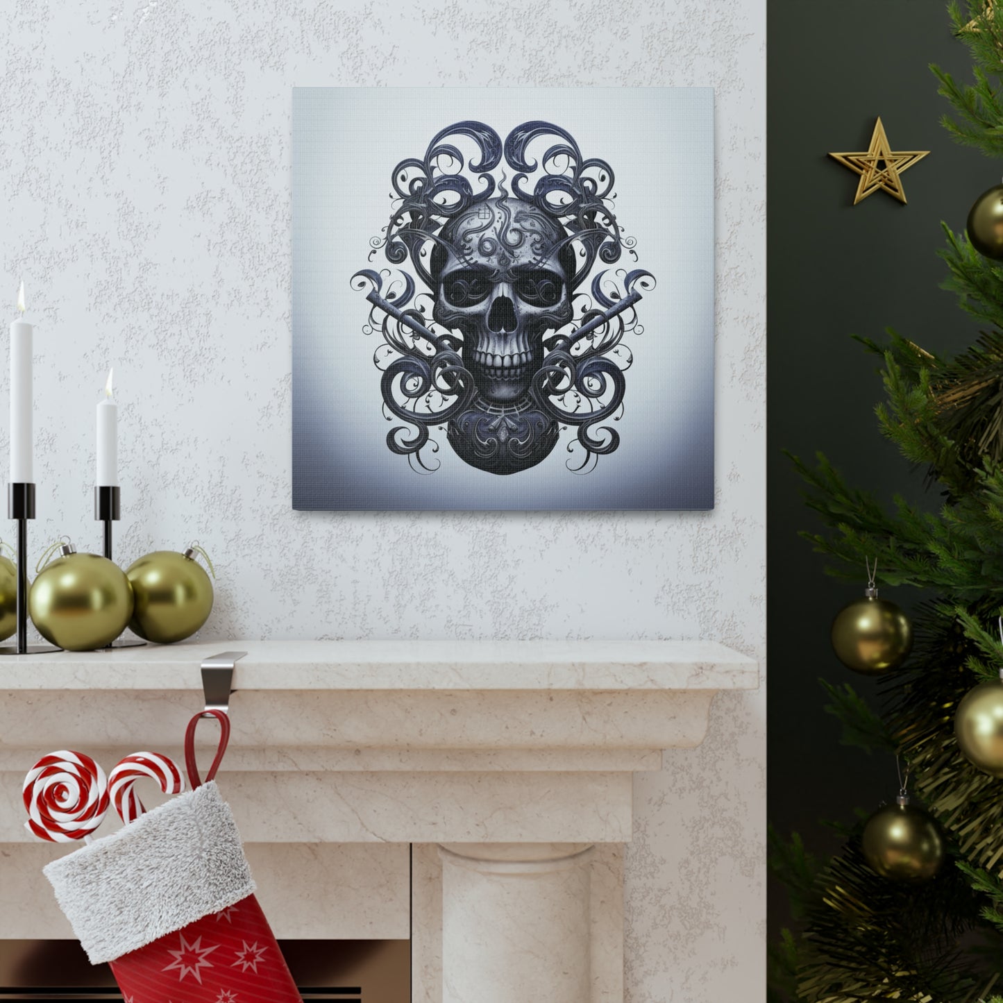 Canvas Gallery Wraps Skull Treble Clef 1