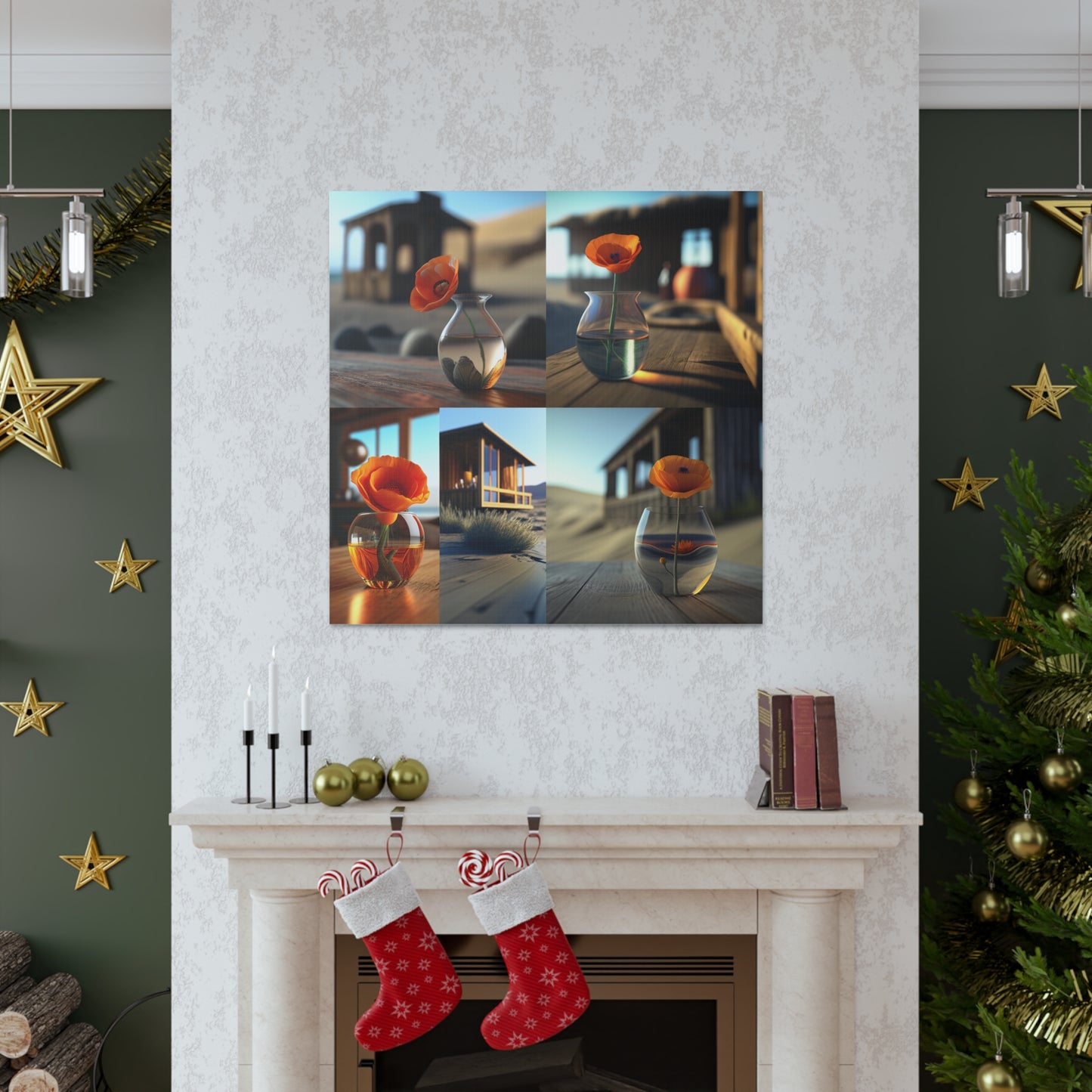 Canvas Gallery Wraps Poppy in a Glass Vase 5