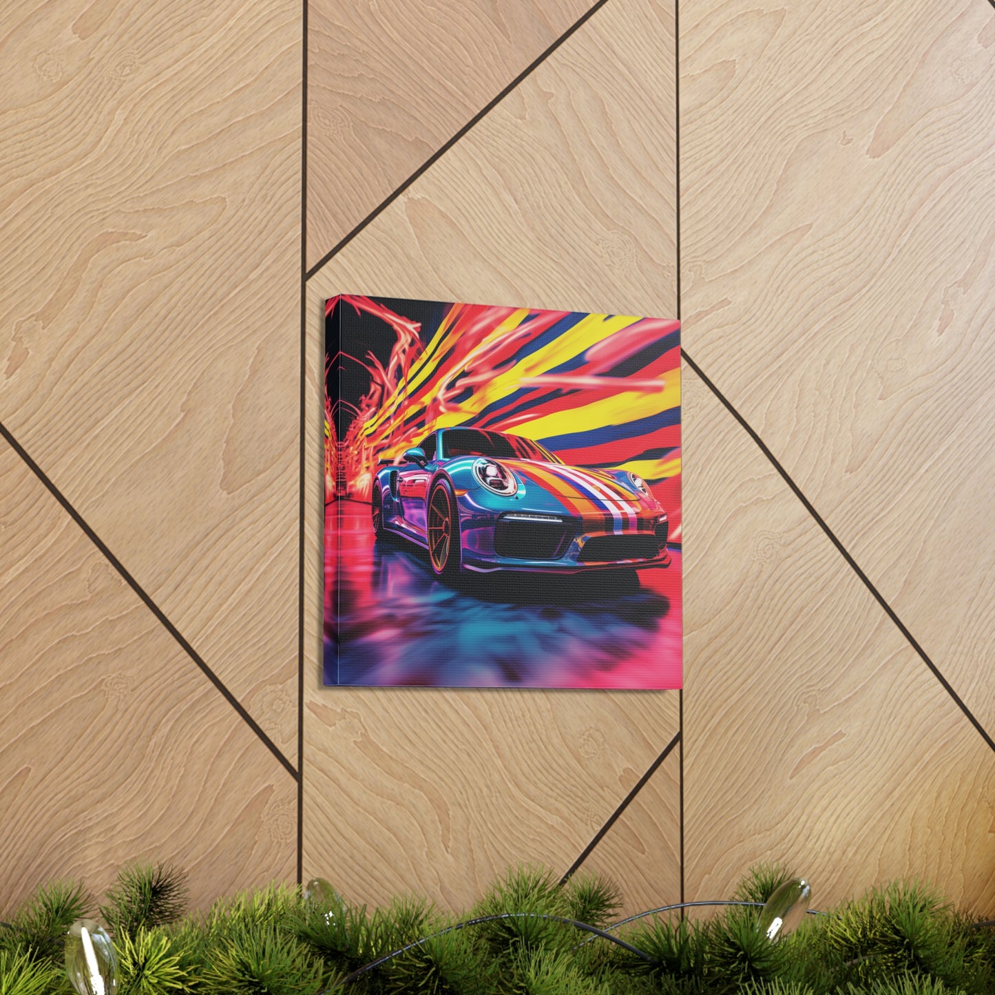 Canvas Gallery Wraps Macro American Flag Porsche 2