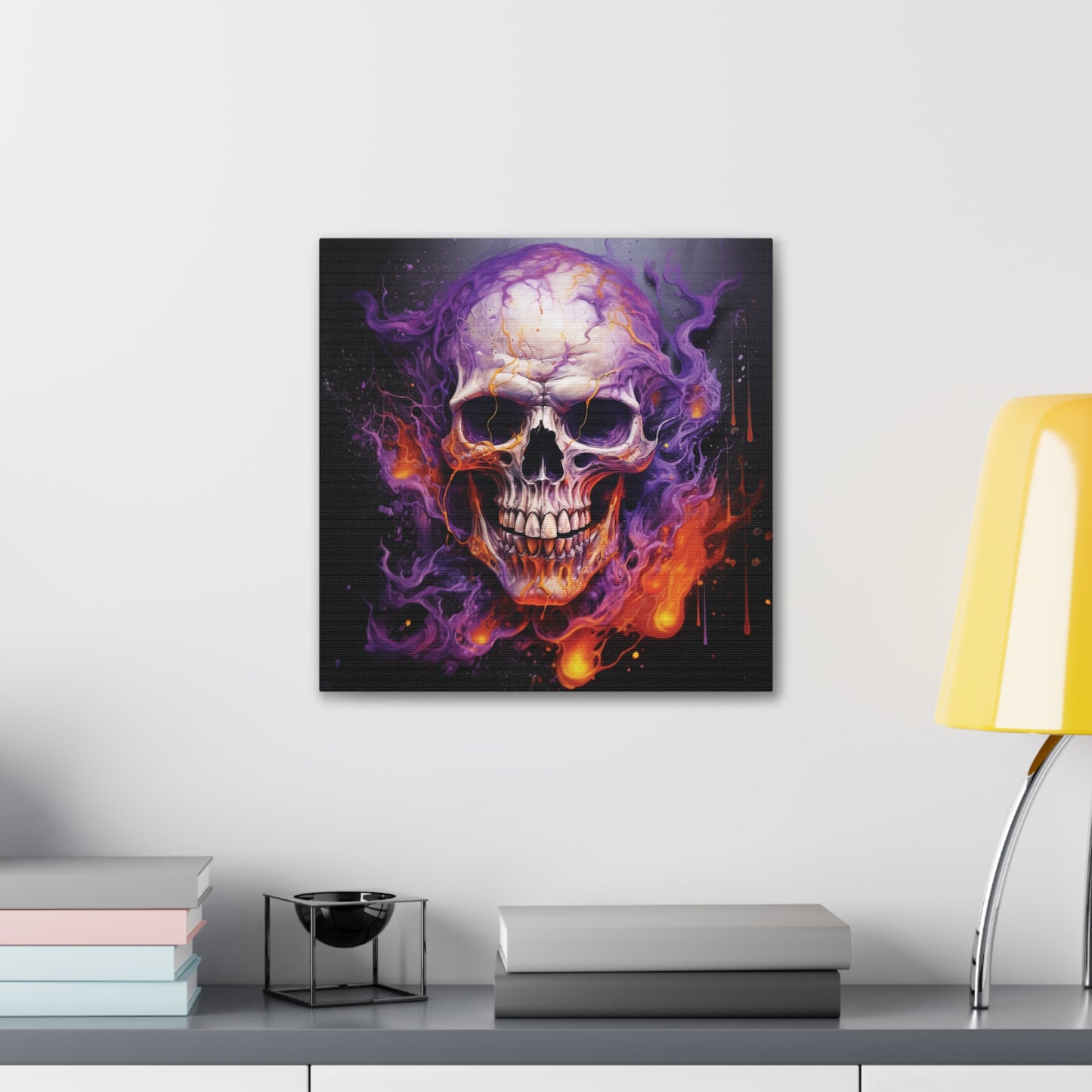 Canvas Gallery Wraps Skull Flames 2