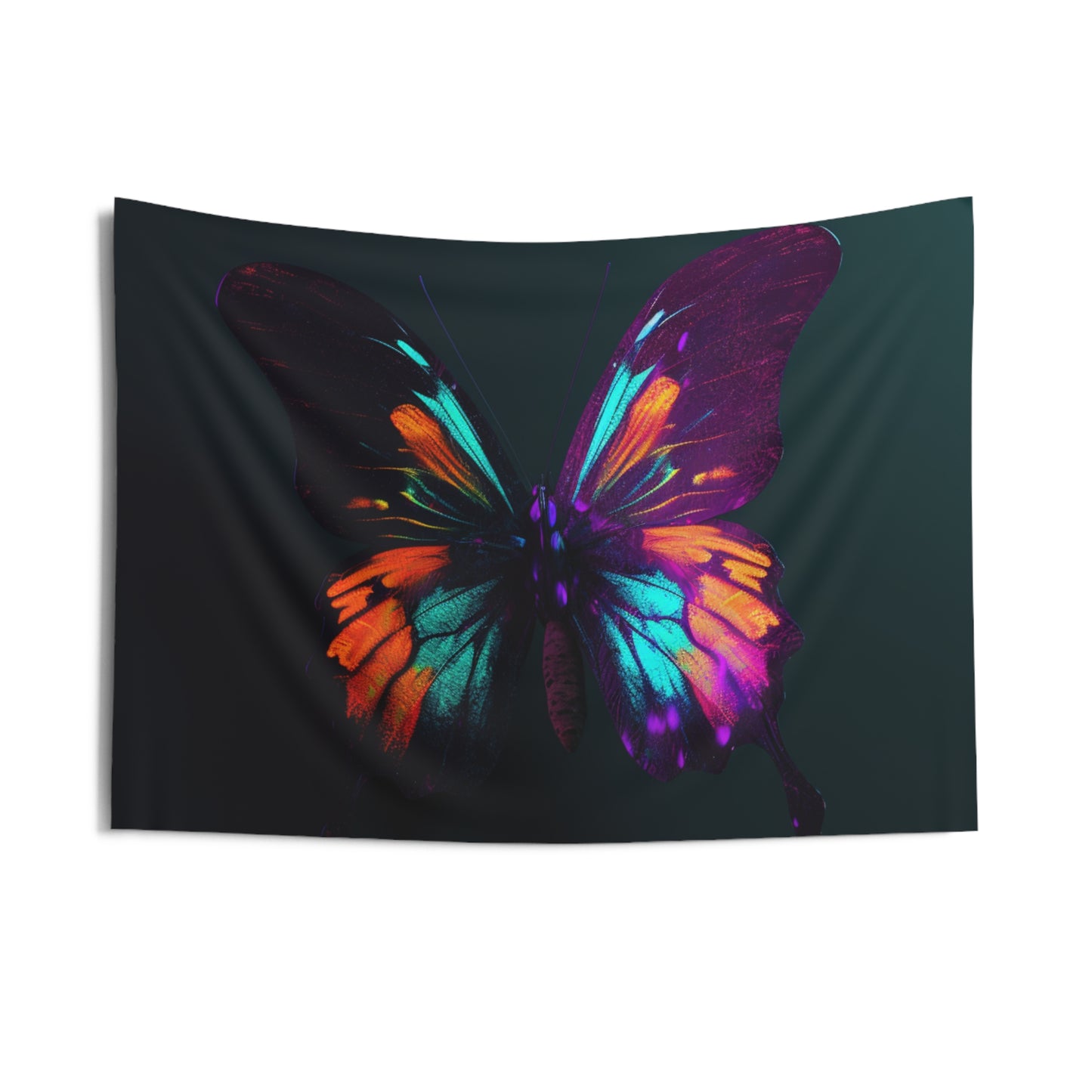 Indoor Wall Tapestries Hyper Colorful Butterfly Purple 4