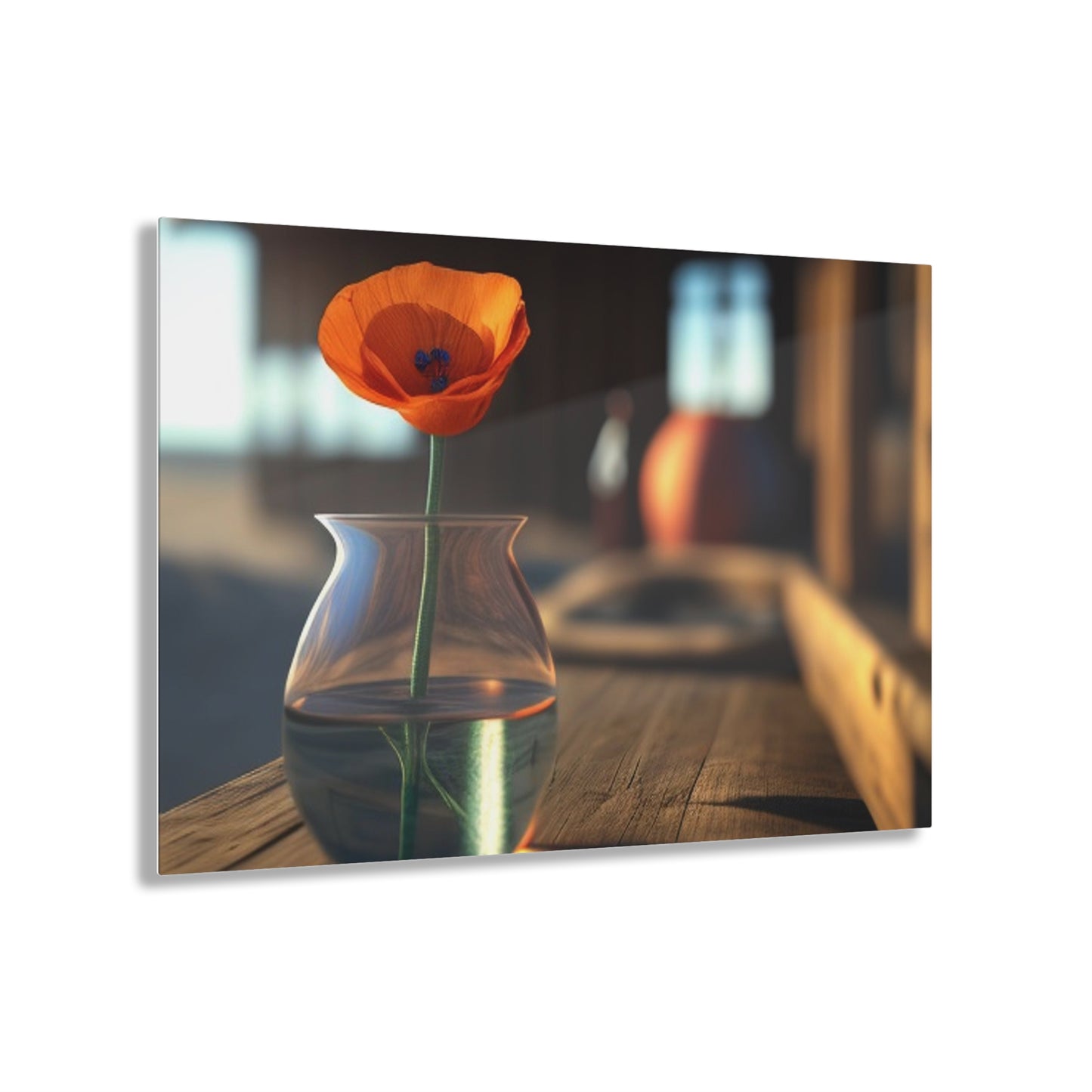 Acrylic Prints Poppy in a Glass Vase 2