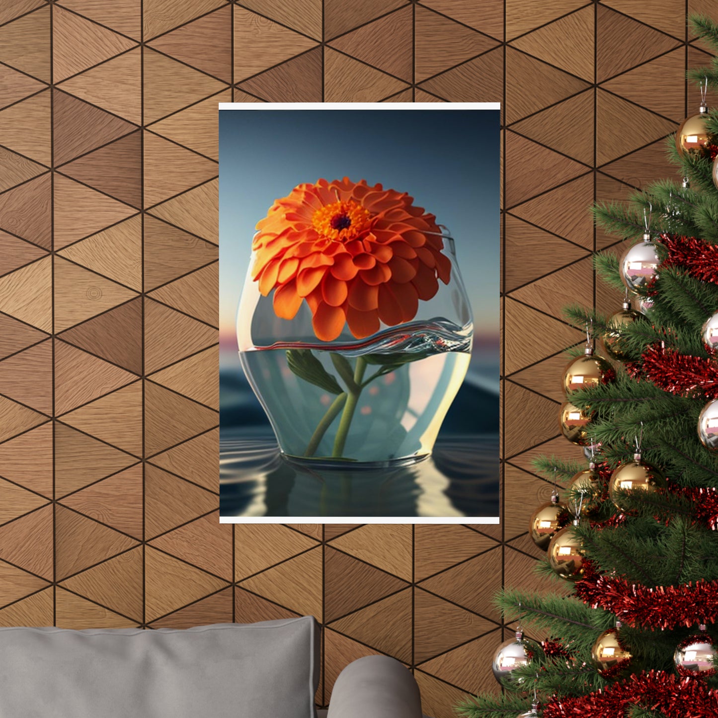 Premium Matte Vertical Posters Orange Zinnia 4