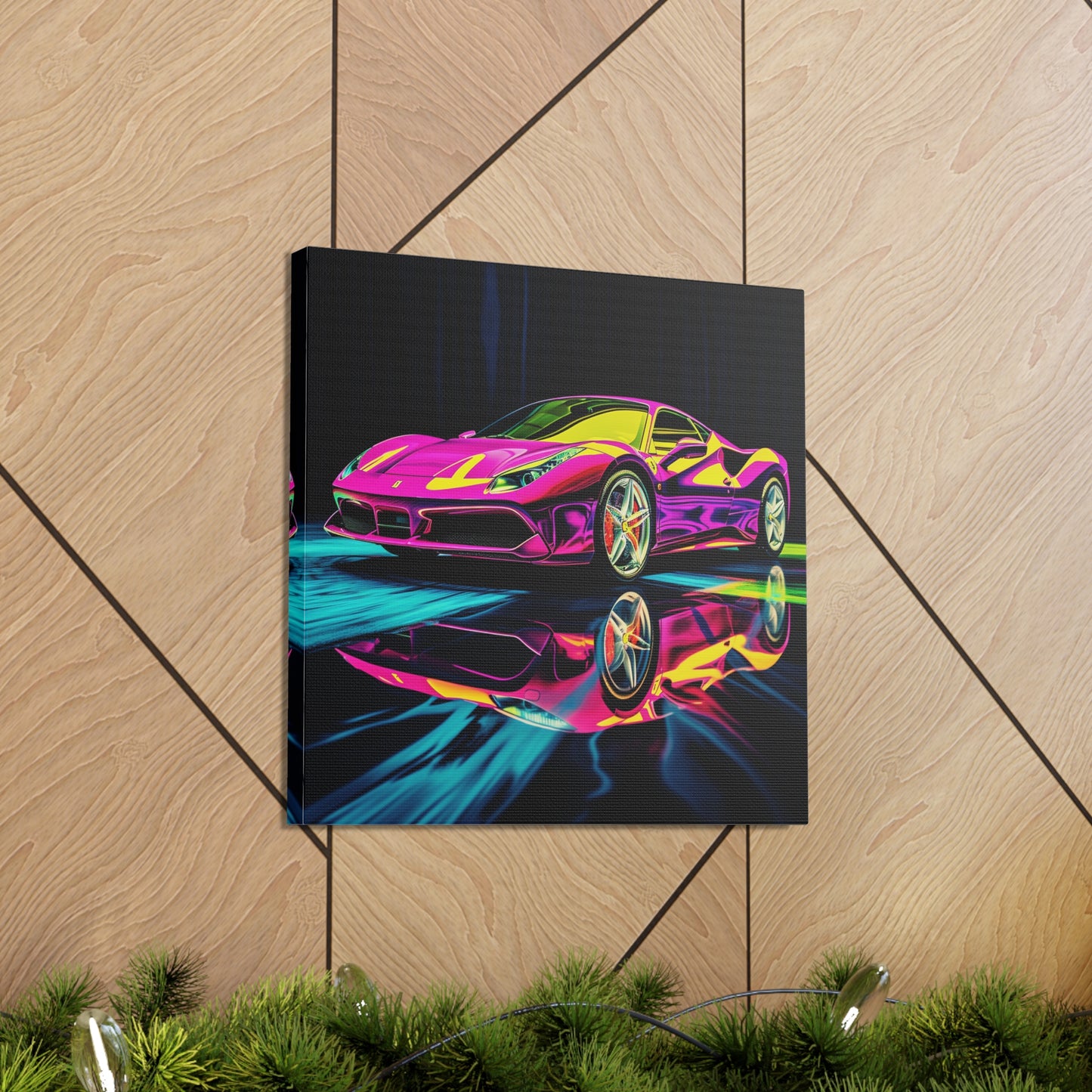 Canvas Gallery Wraps Pink Ferrari Macro 3