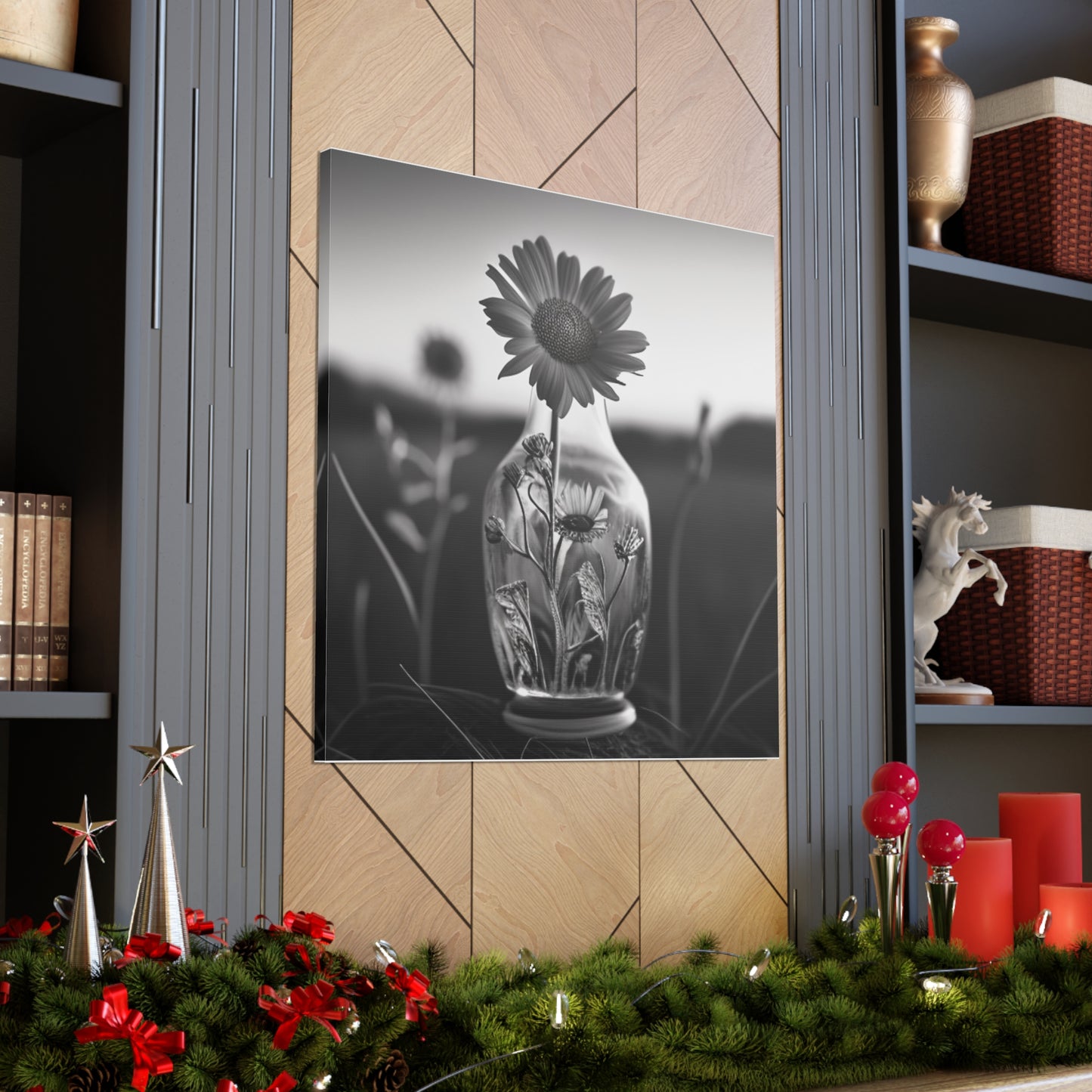 Canvas Gallery Wraps Yellw Sunflower in a vase 2