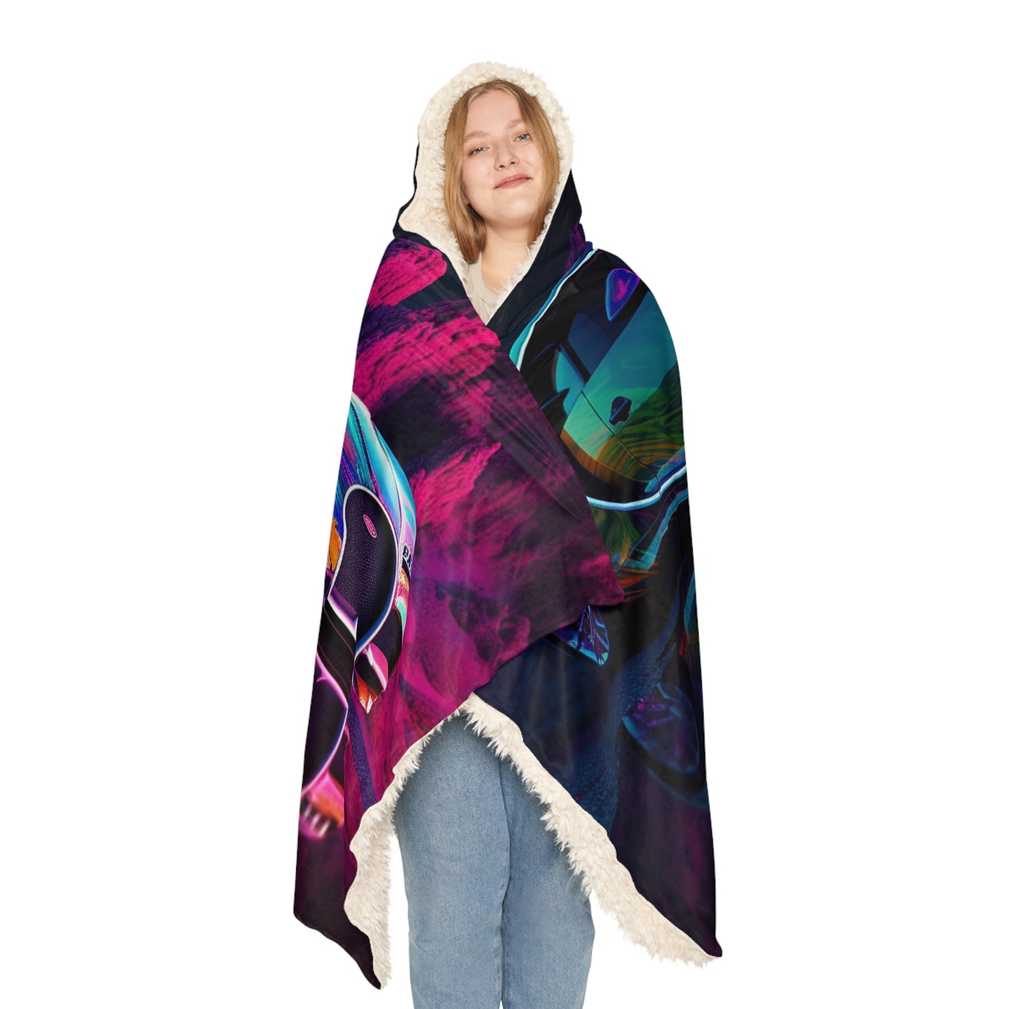 Snuggle Hooded Blanket Florescent Bugatti Flair 2