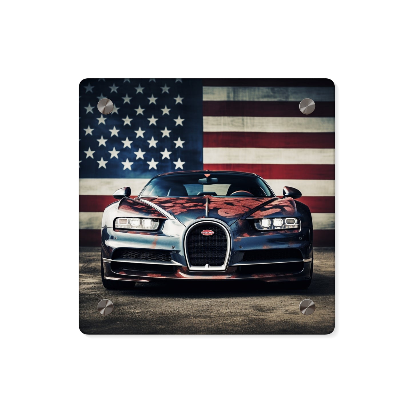 Acrylic Wall Art Panels Bugatti Flag 3