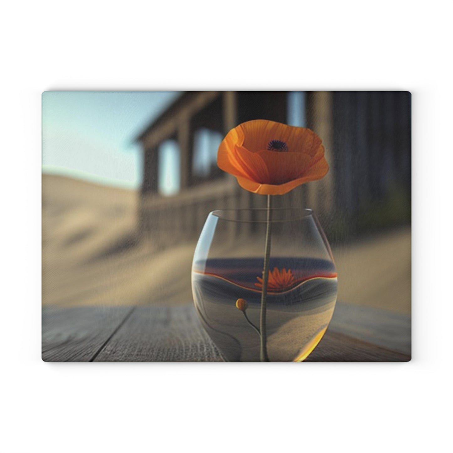 Glass Cutting Board Poppy in a Glass Vase 4