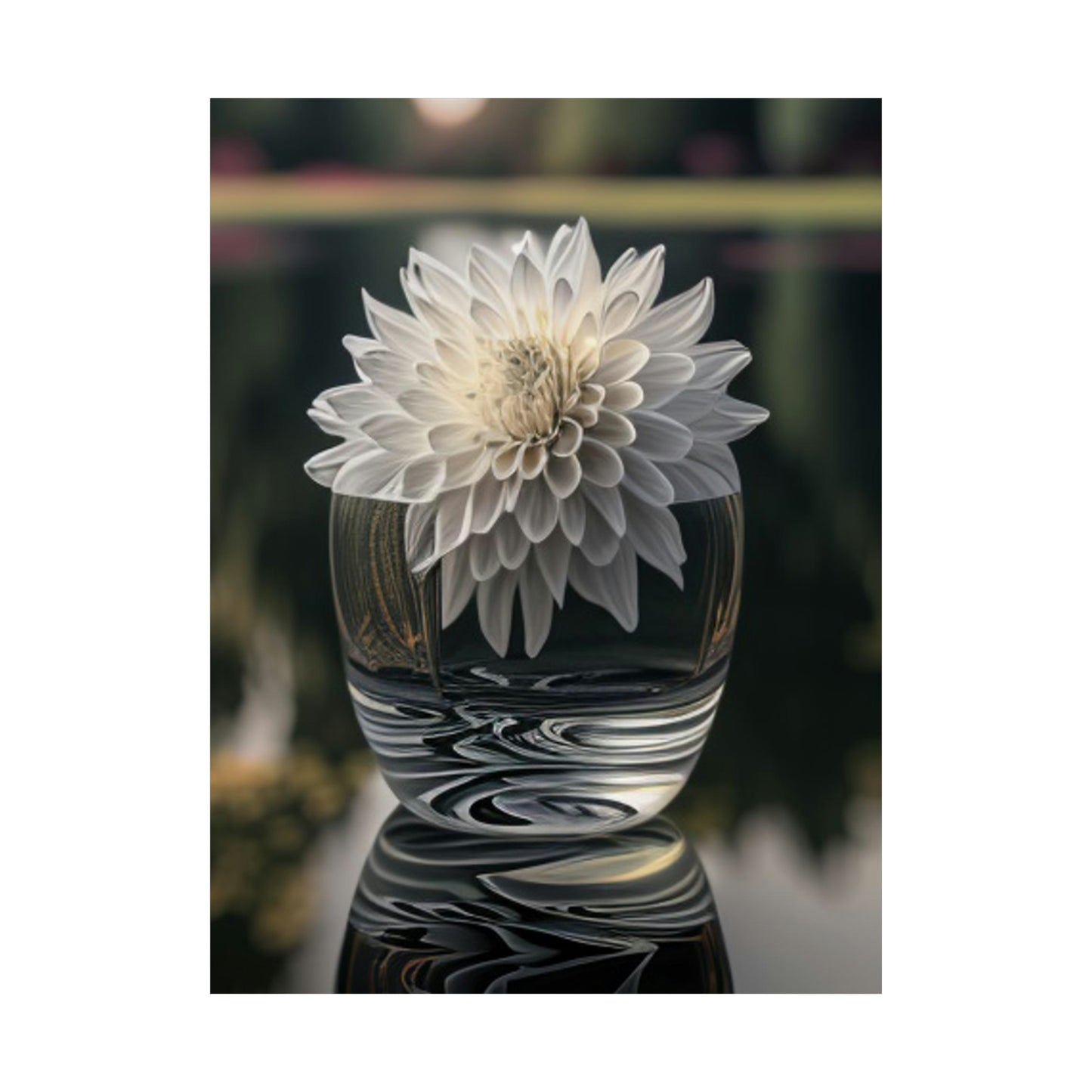 Premium Matte Vertical Posters White Dahlia 2