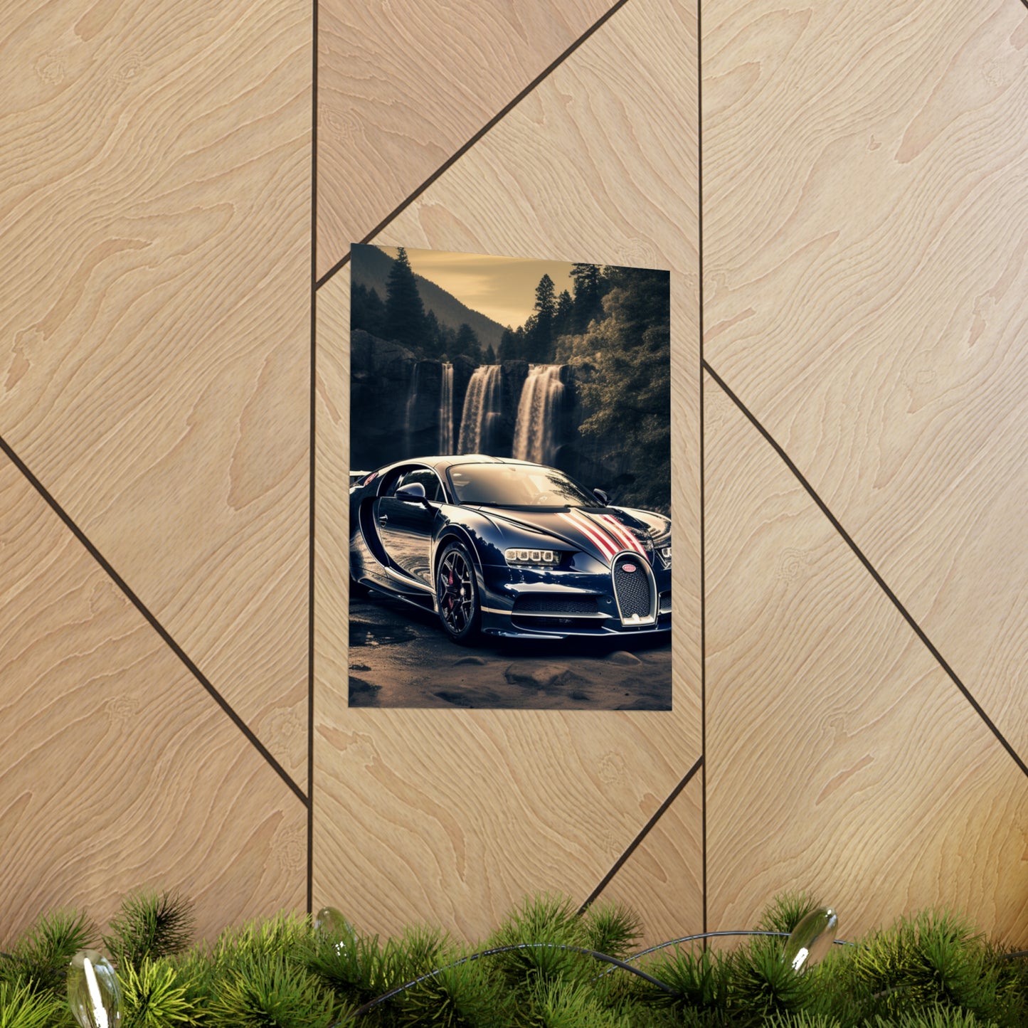 Premium Matte Vertical Posters Bugatti Waterfall 2