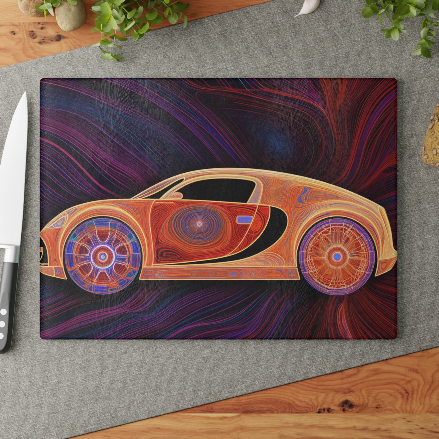 Glass Cutting Board Bugatti Abstract Concept 2