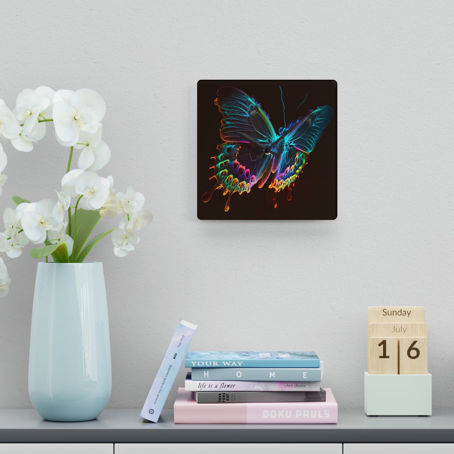 Acrylic Wall Clock Thermal Butterfly 2