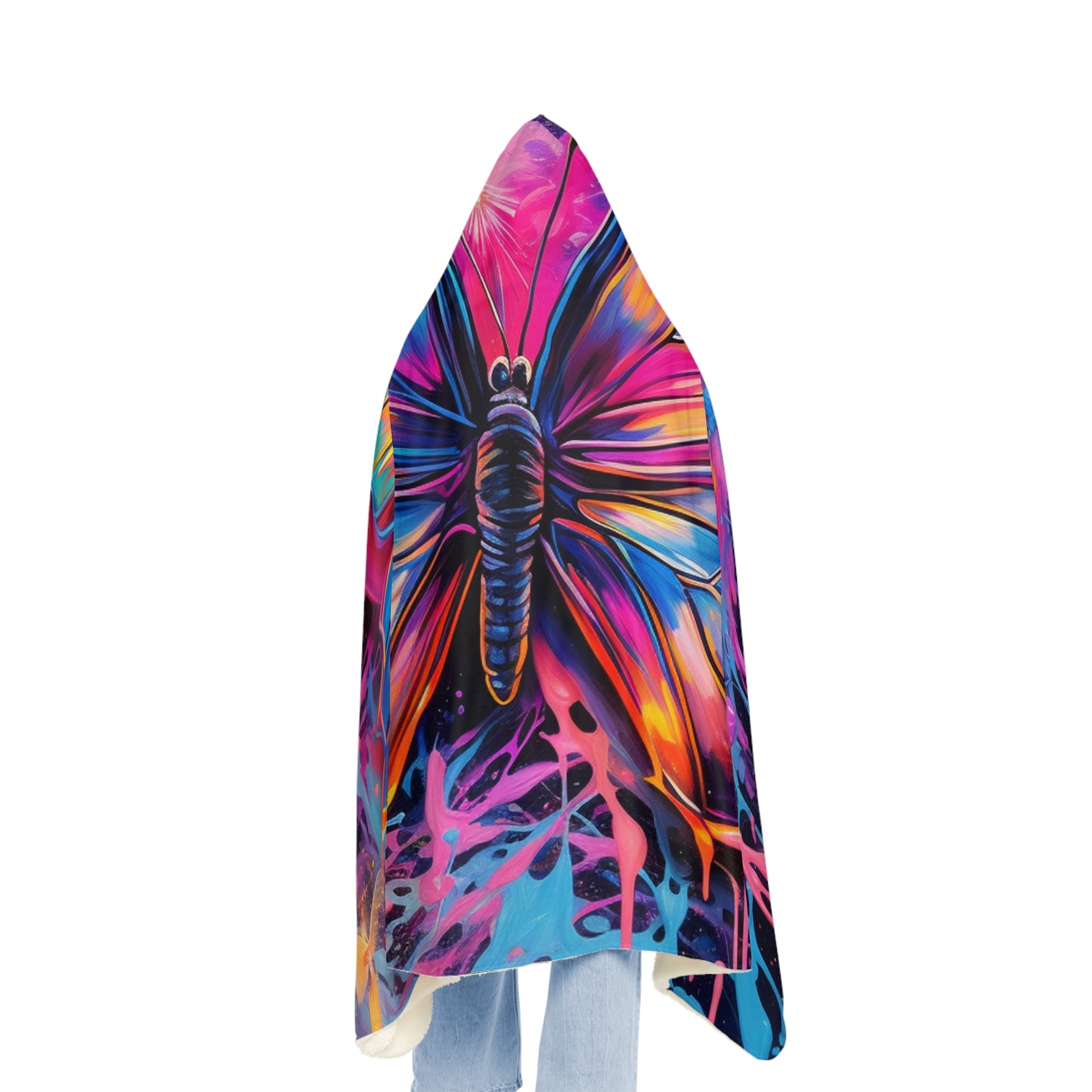 Snuggle Hooded Blanket Pink Butterfly Flair 3