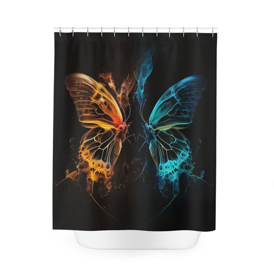 Polyester Shower Curtain Kiss Neon Butterfly 3