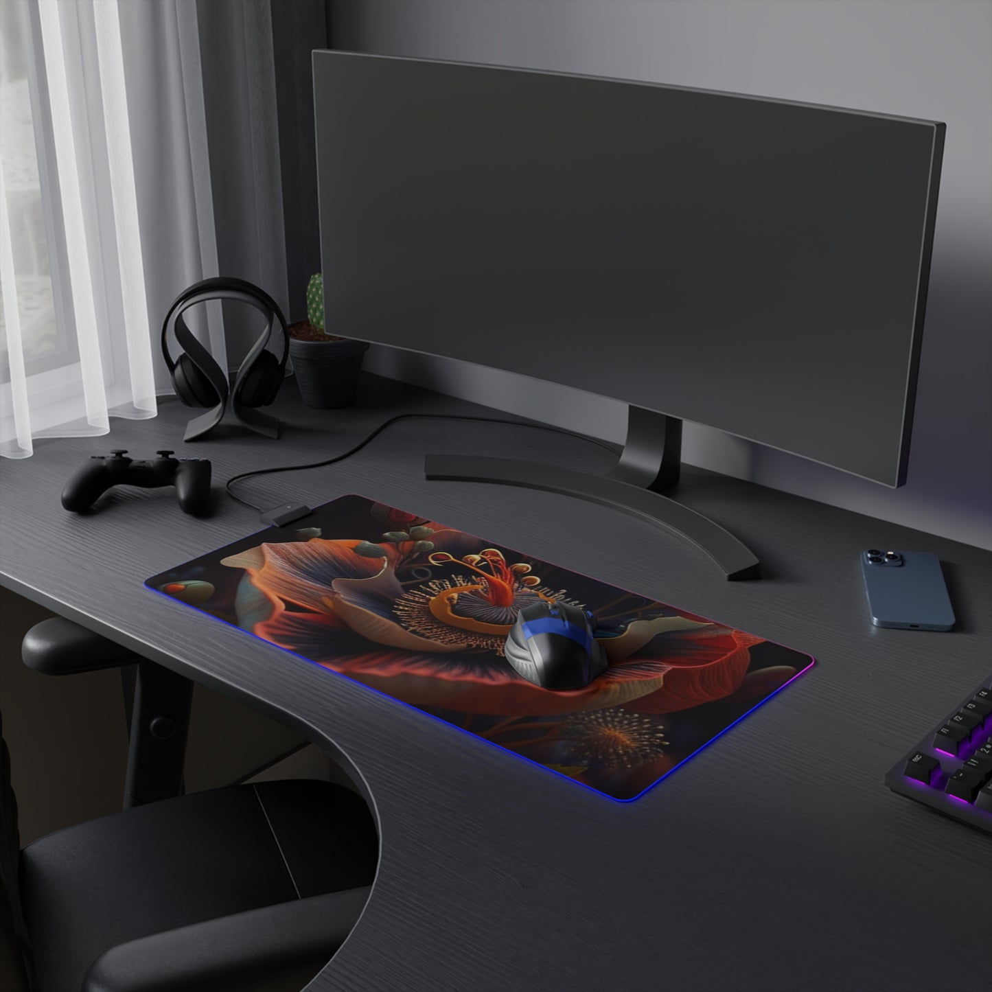 LED Gaming Mouse Pad Flower Arangment 3