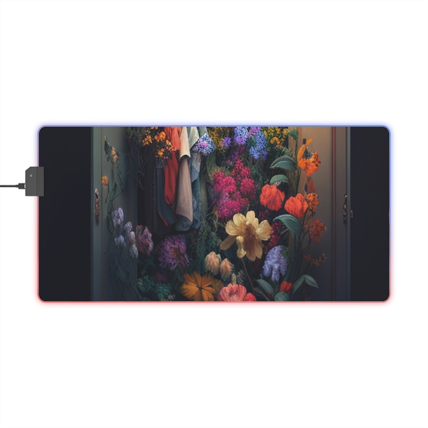 LED Gaming Mouse Pad A Wardrobe Surrounded by Flowers 4