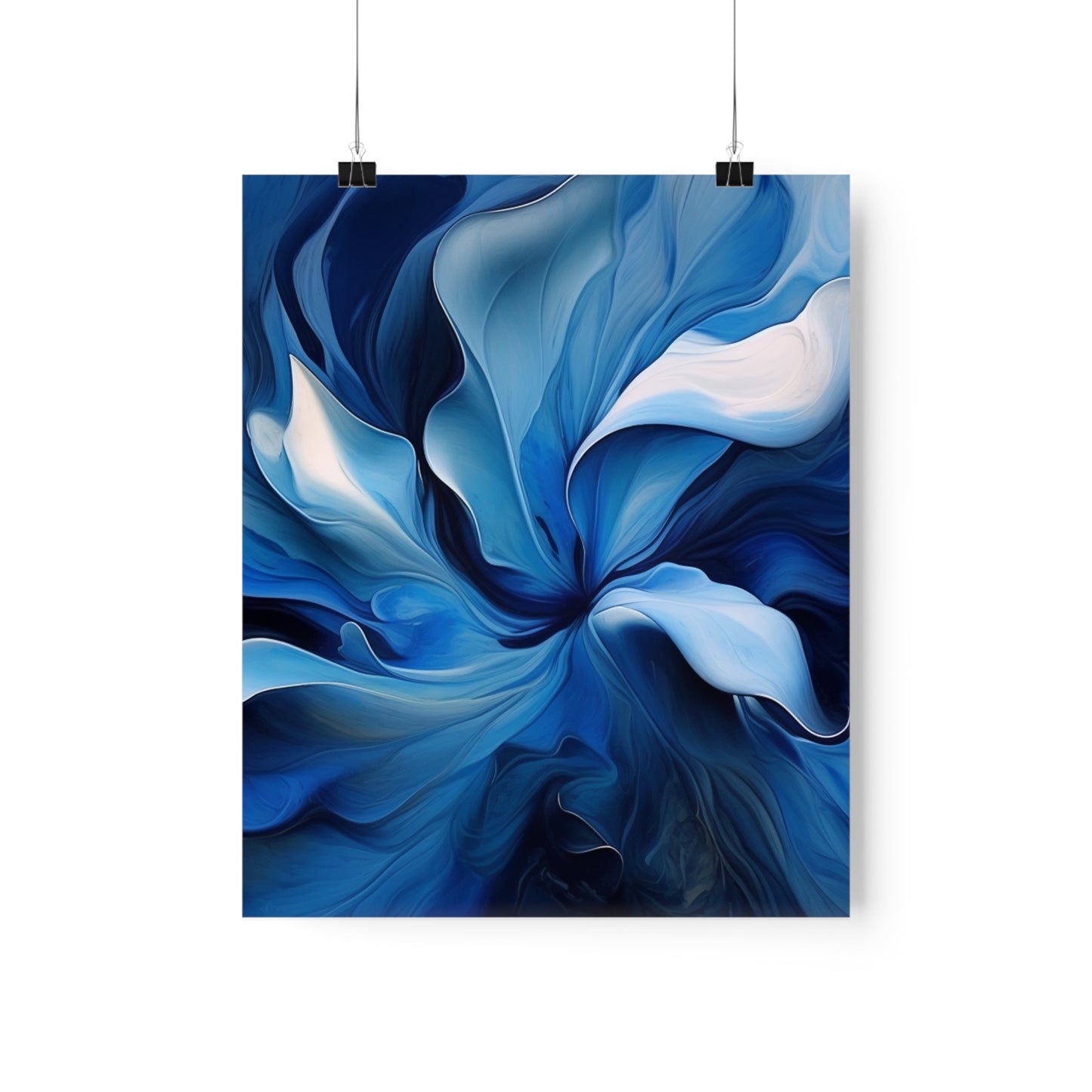 Premium Matte Vertical Posters Abstract Blue Tulip 4