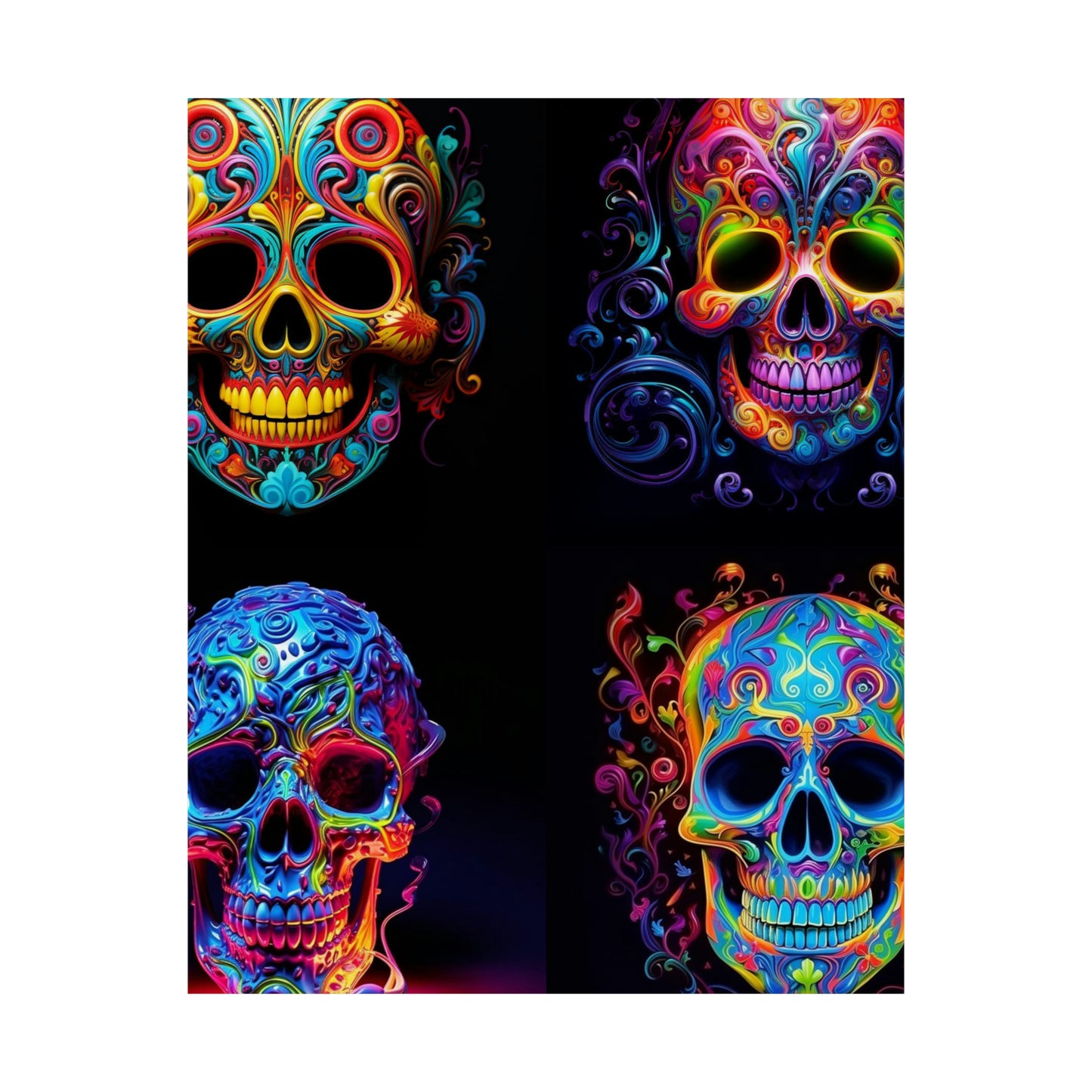 Premium Matte Vertical Posters Macro Skull Color 5