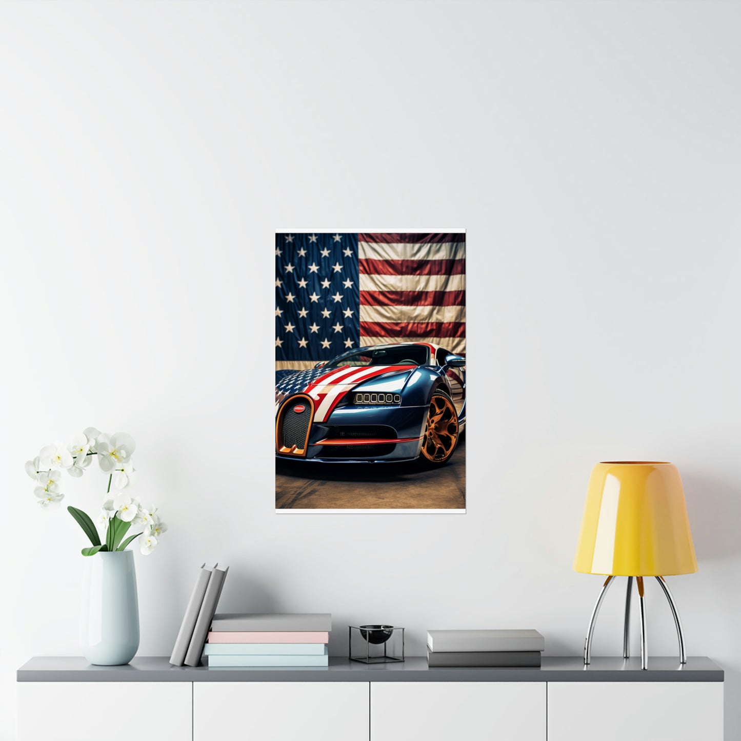 Premium Matte Vertical Posters Bugatti Flag American 4