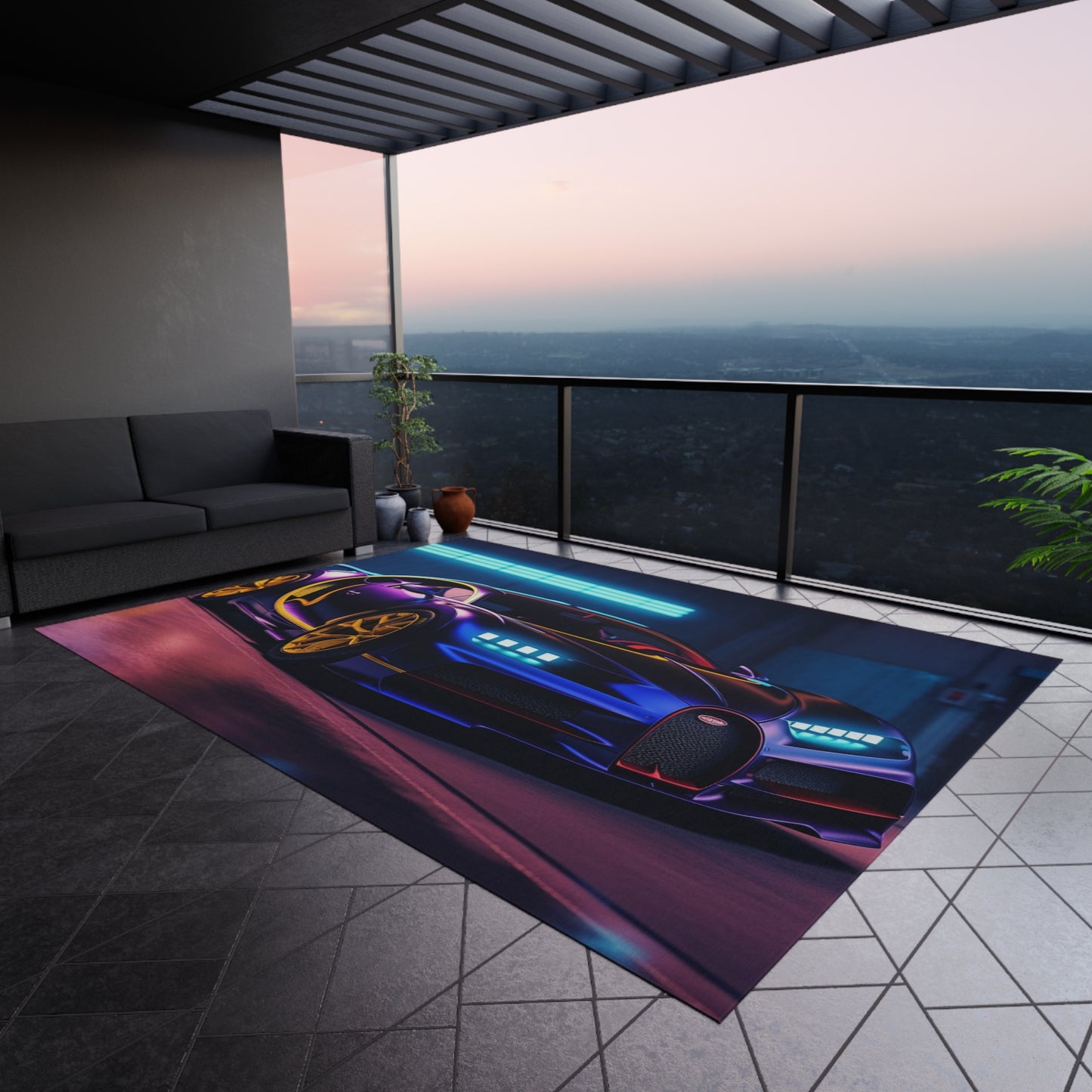 Outdoor Rug  Hyper Bugatti Neon Chiron 4