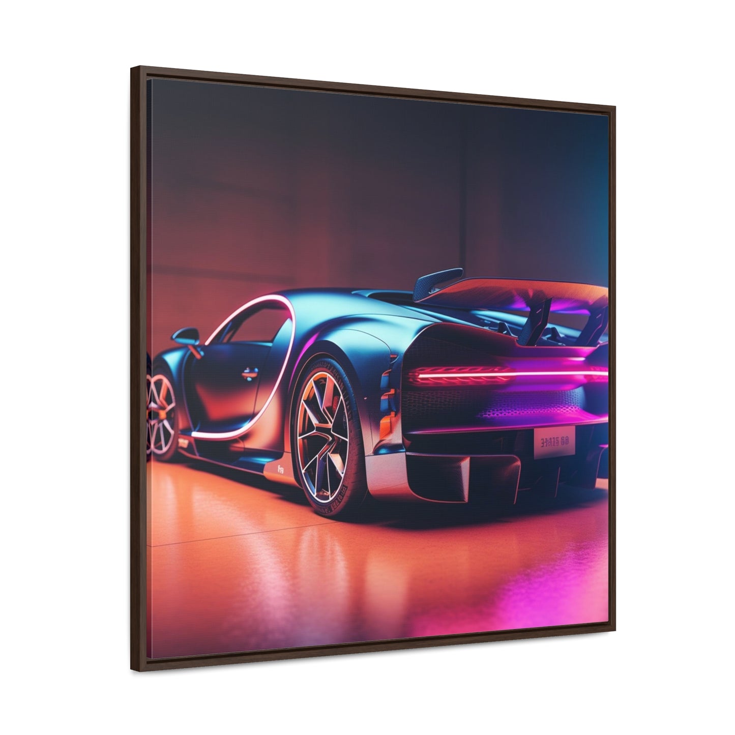 Gallery Canvas Wraps, Square Frame Hyper Bugatti Neon Chiron 2