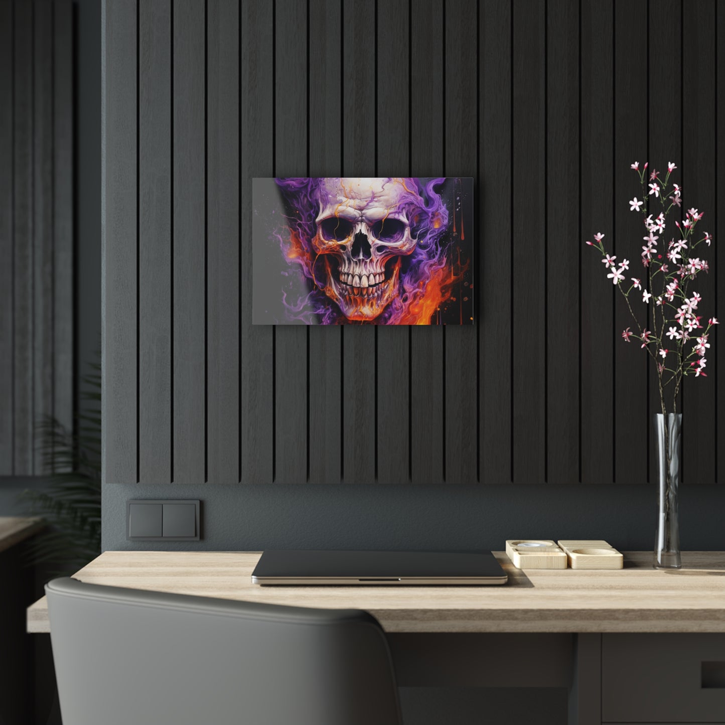 Acrylic Prints Skull Flames 2