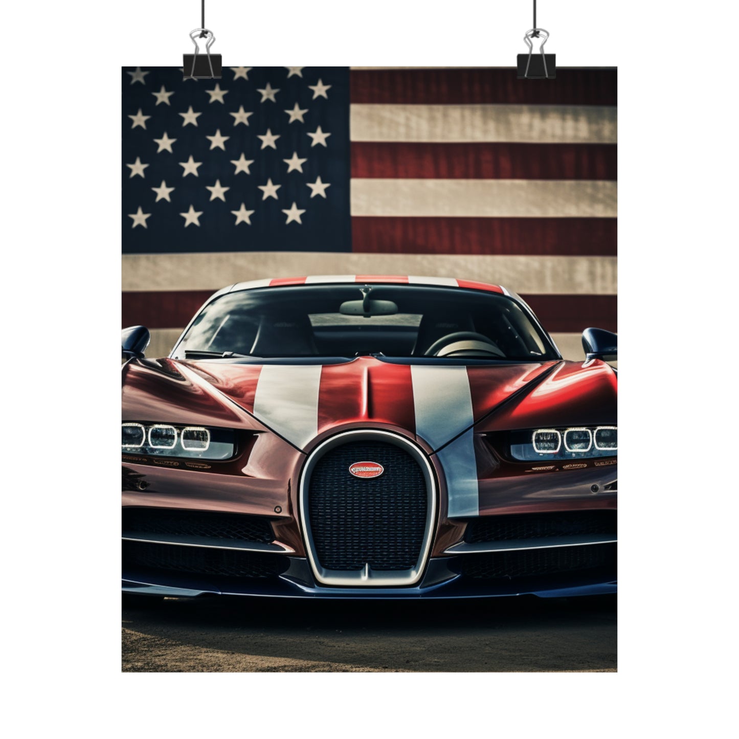 Premium Matte Vertical Posters Bugatti Flag 1