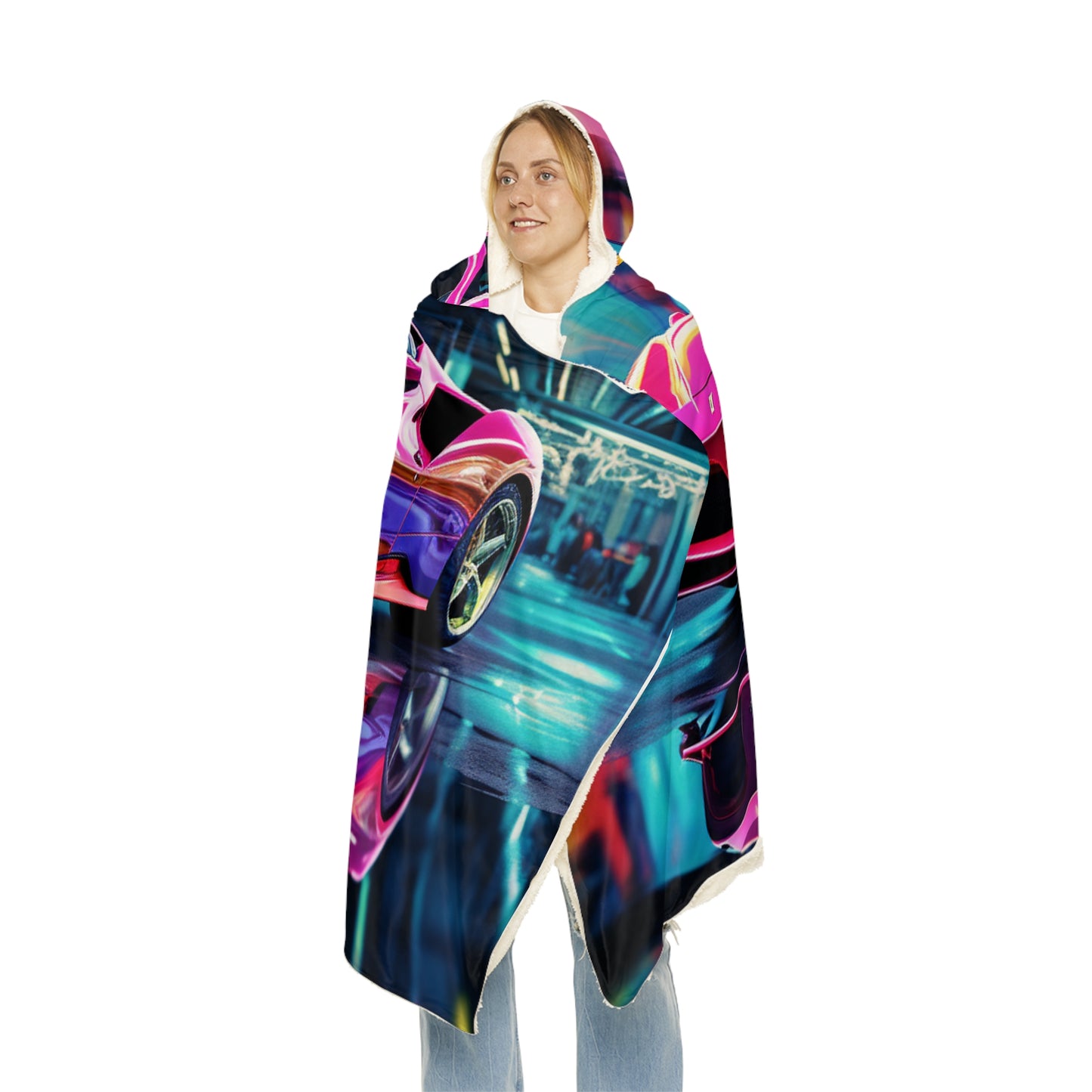 Snuggle Hooded Blanket Pink Macro Ferrari 4