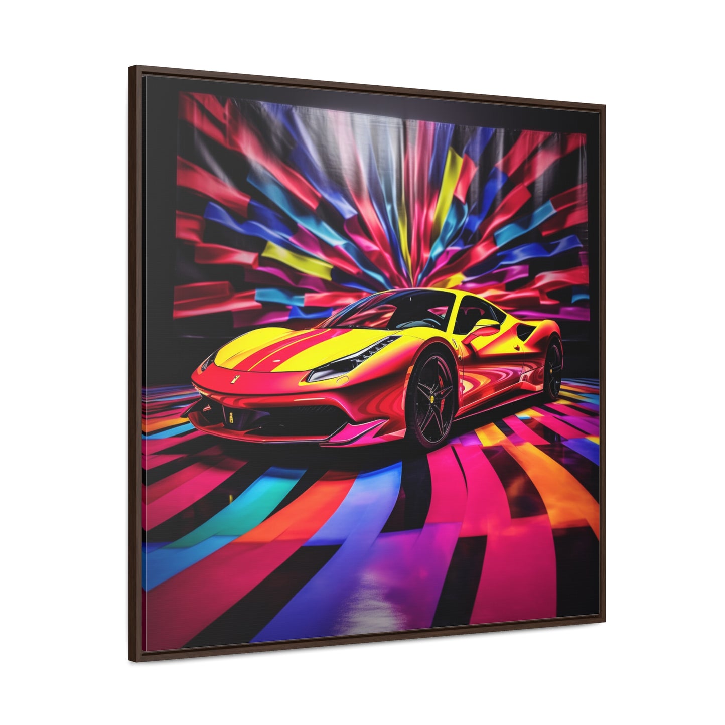 Gallery Canvas Wraps, Square Frame Macro Flag Ferrari 3