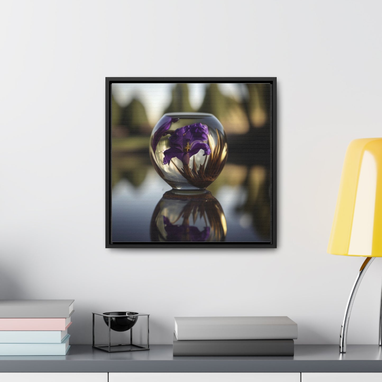 Gallery Canvas Wraps, Square Frame Purple Iris in a vase 2