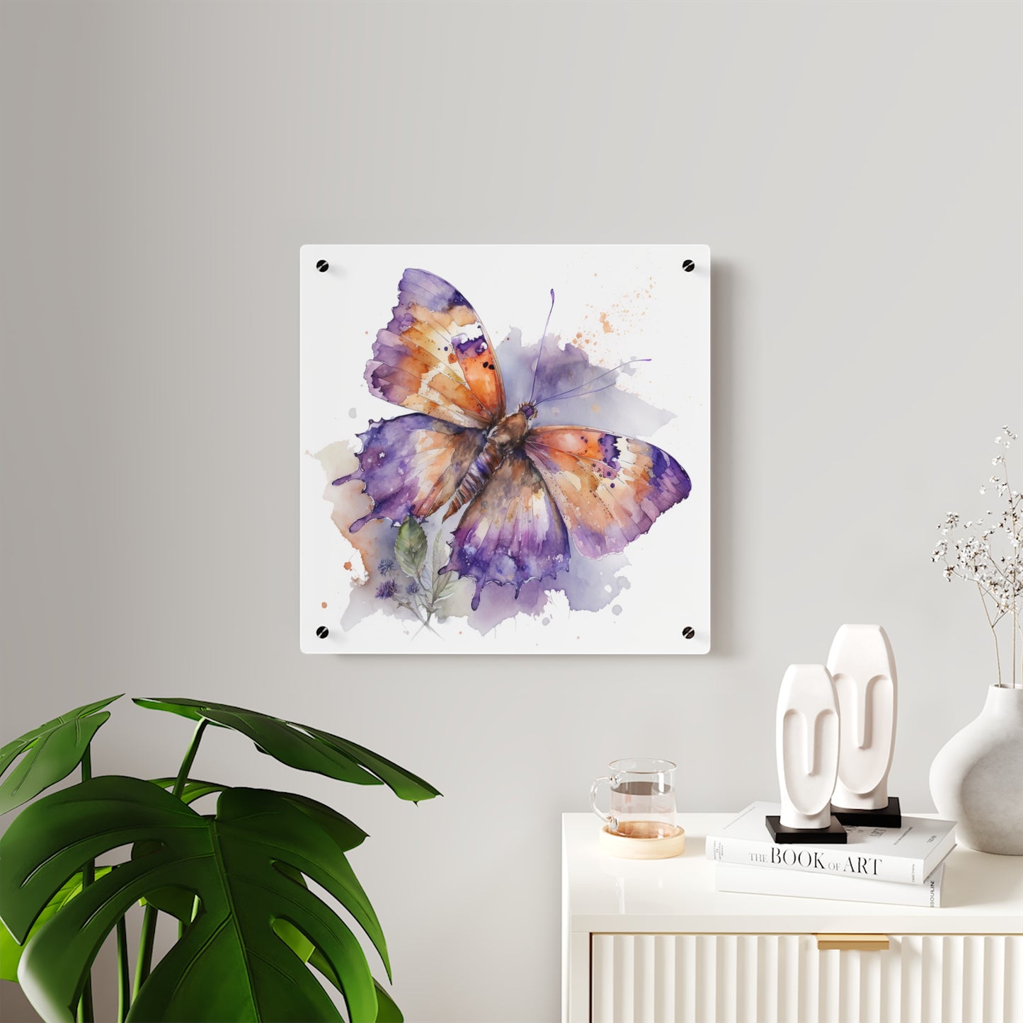 Acrylic Wall Art Panels MerlinRose Watercolor Butterfly 1