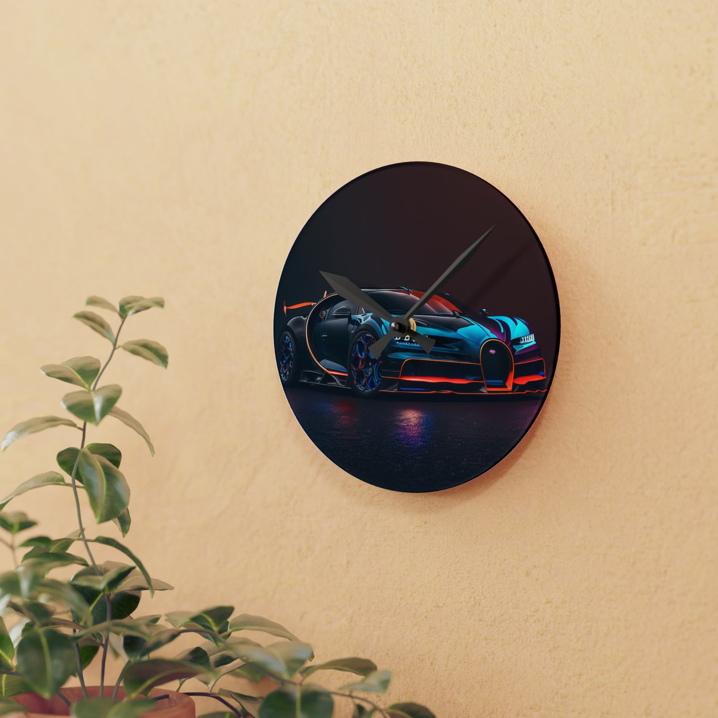 Acrylic Wall Clock Bugatti Chiron Super 1